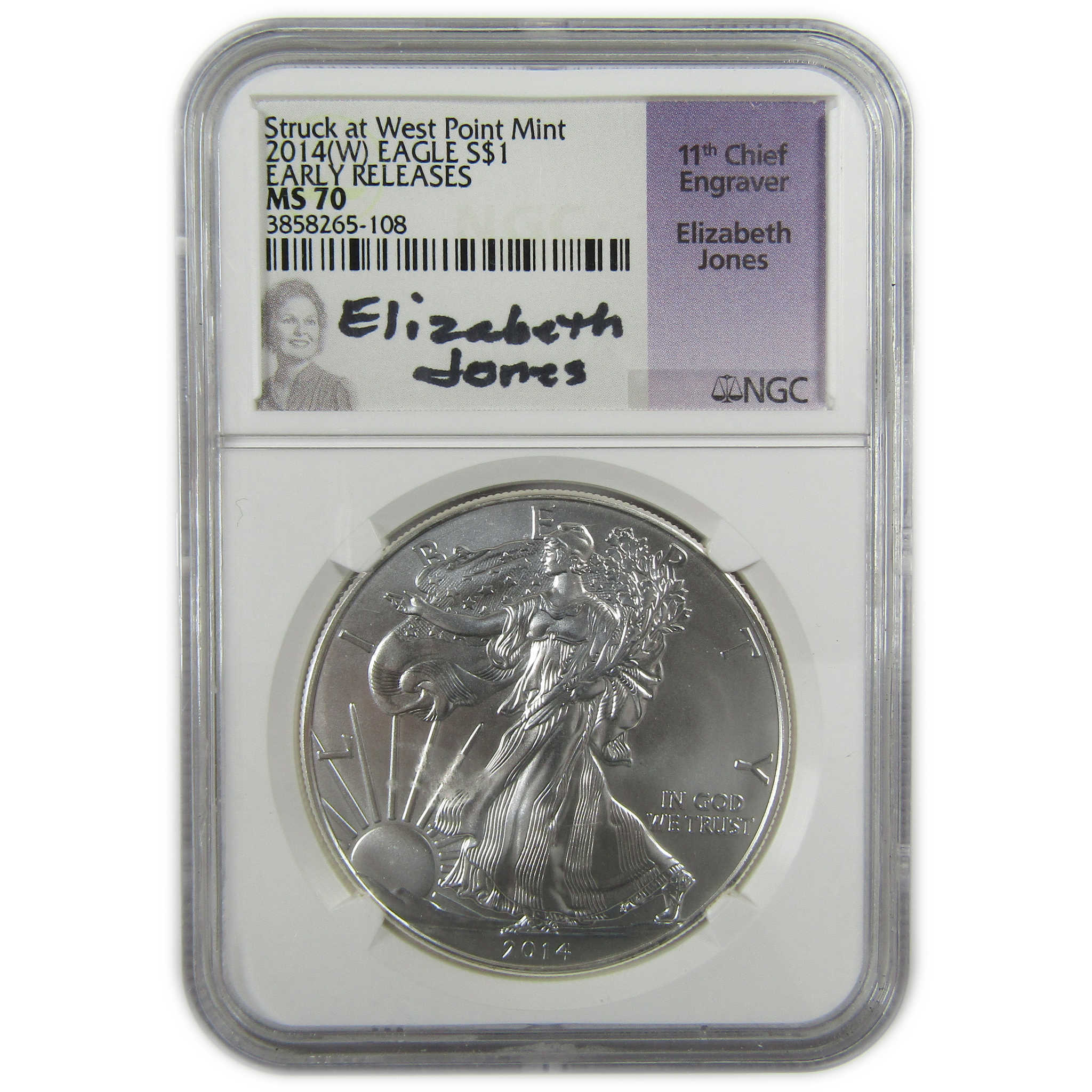 2014 American Slv Eagle MS 70 NGC West Point Early Release SKU:CP363