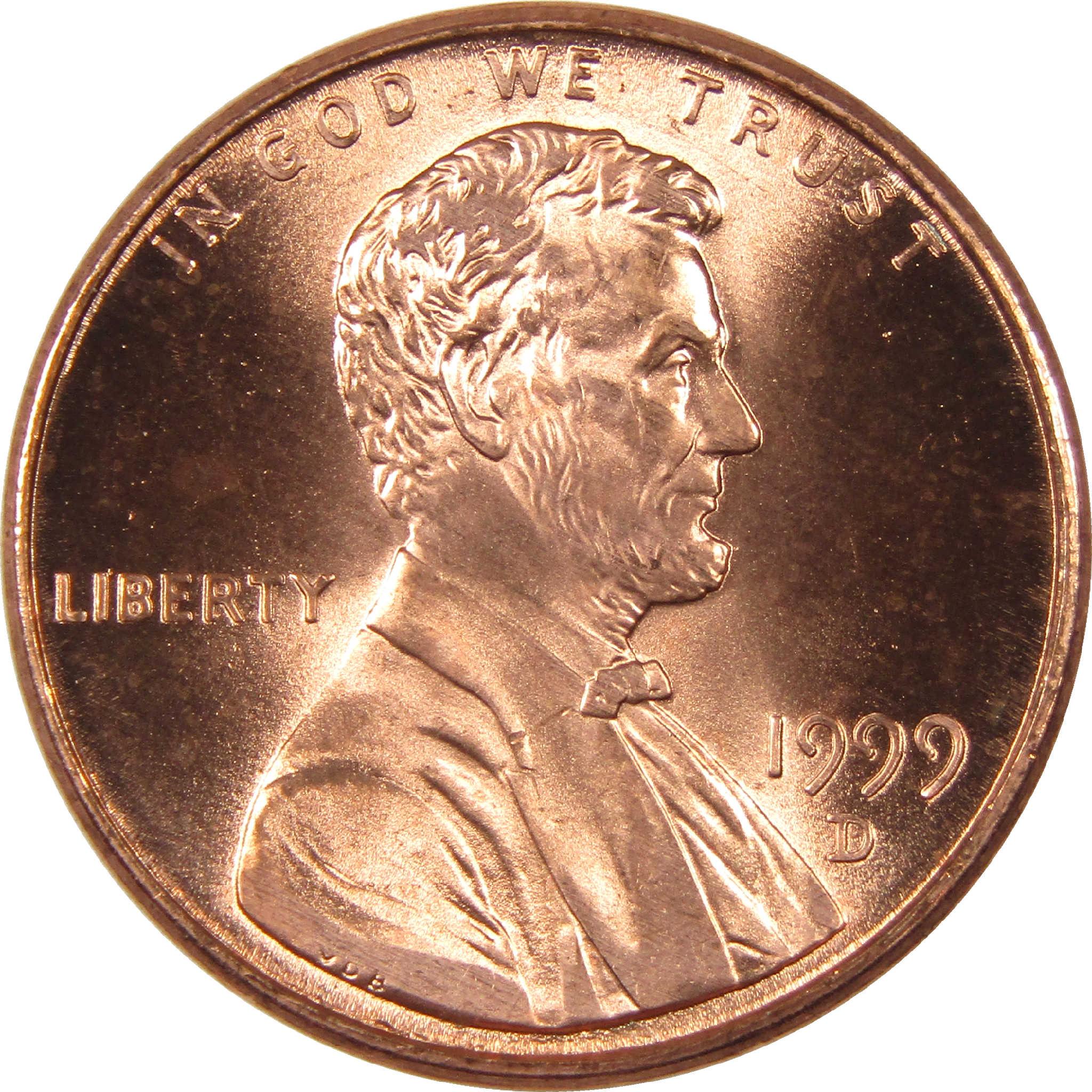 1999 Lincoln Memorial penny collectible coin with Liberty and In God We Trust text