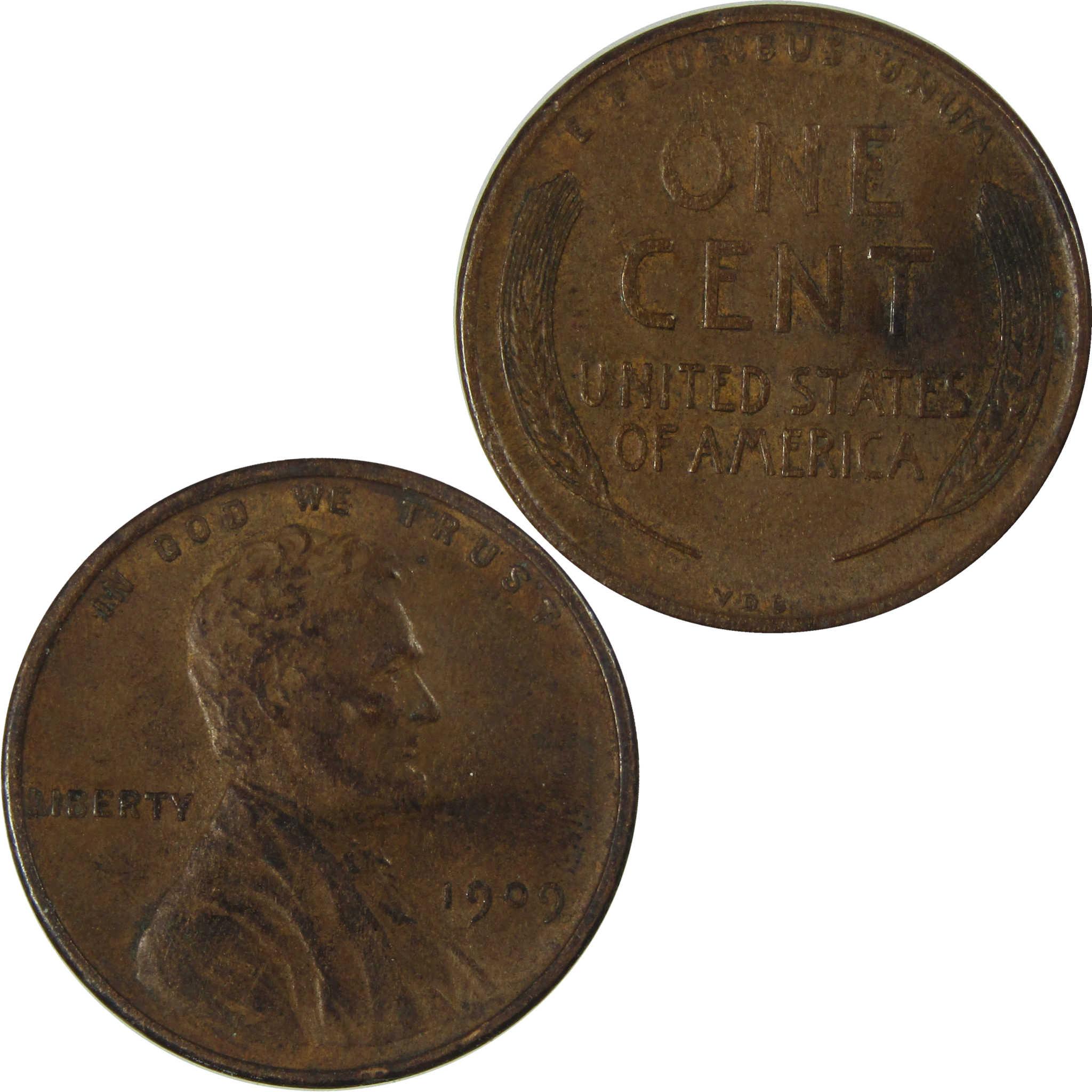1909 Lincoln Wheat Cent XF EF Extremely Fine Penny 1c Coin SKU:I26748