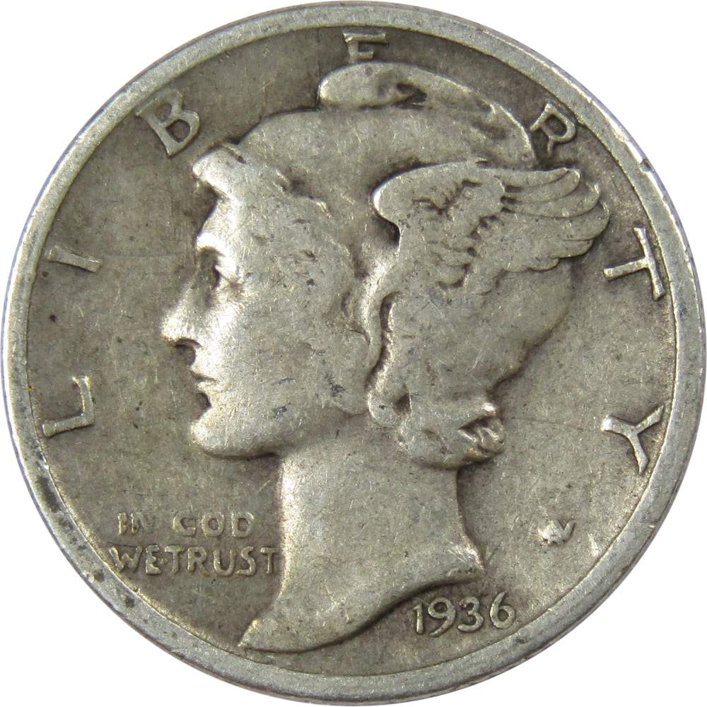 1936 S Mercury Dime VG Very Good 90% Silver 10c US Coin Collectible