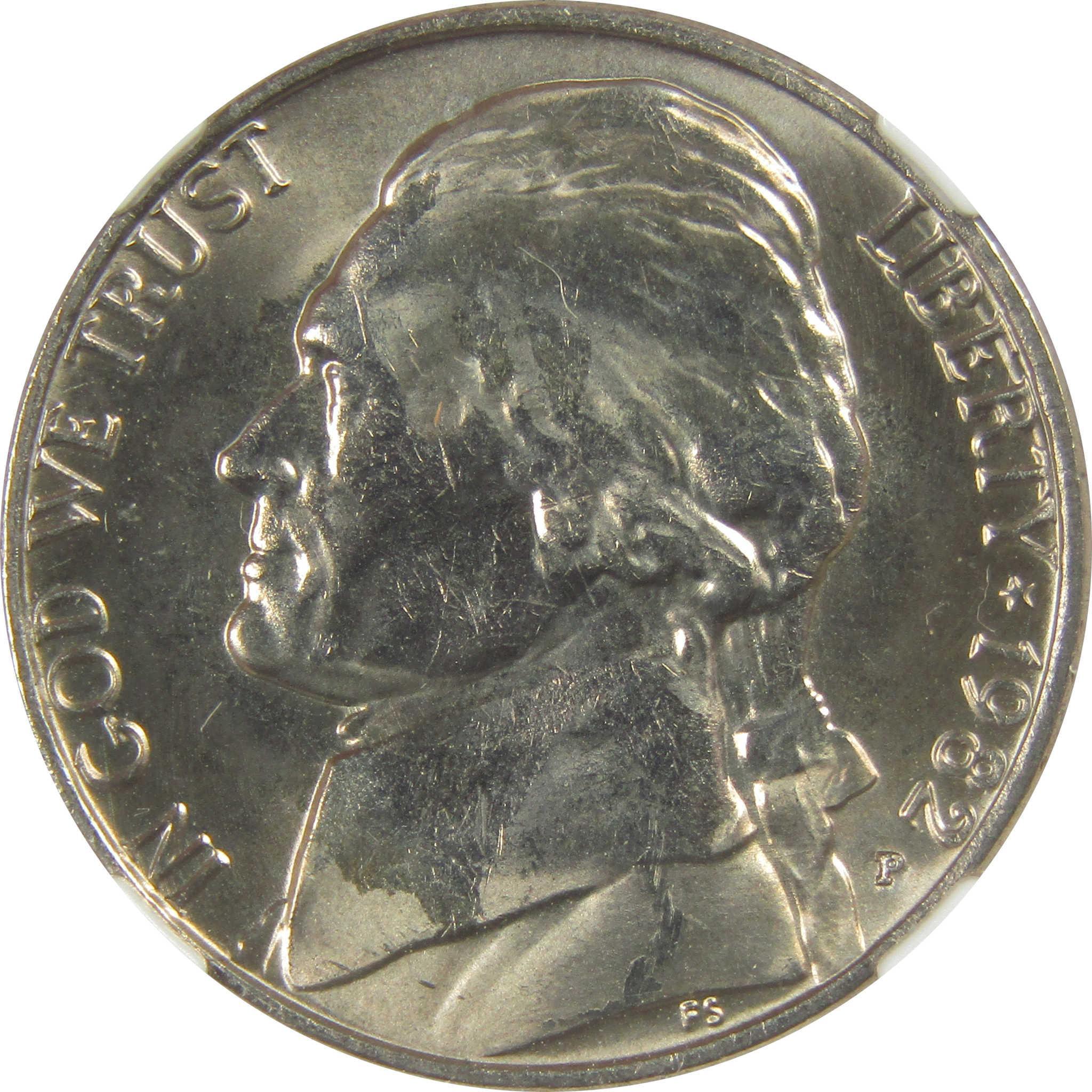 1982 P Jefferson Nickel MS 66 NGC Original Bag Fragment SKU:I20341
