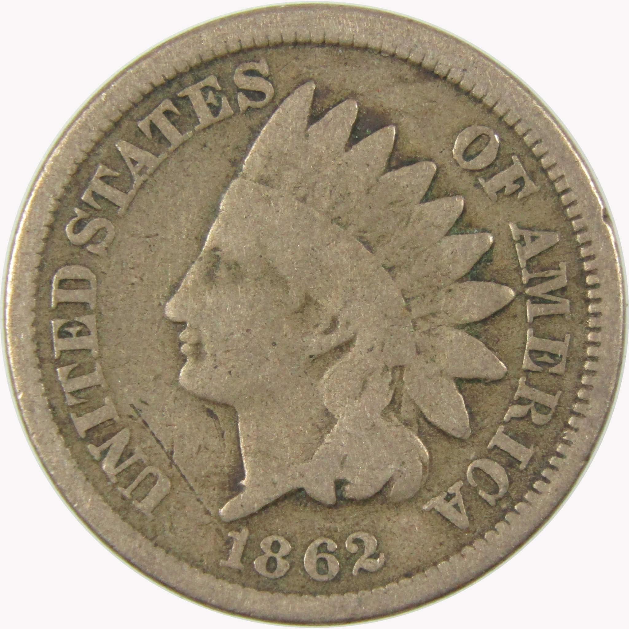 1862 Indian Head Cent G Good Penny 1c Coin SKU:CP1087