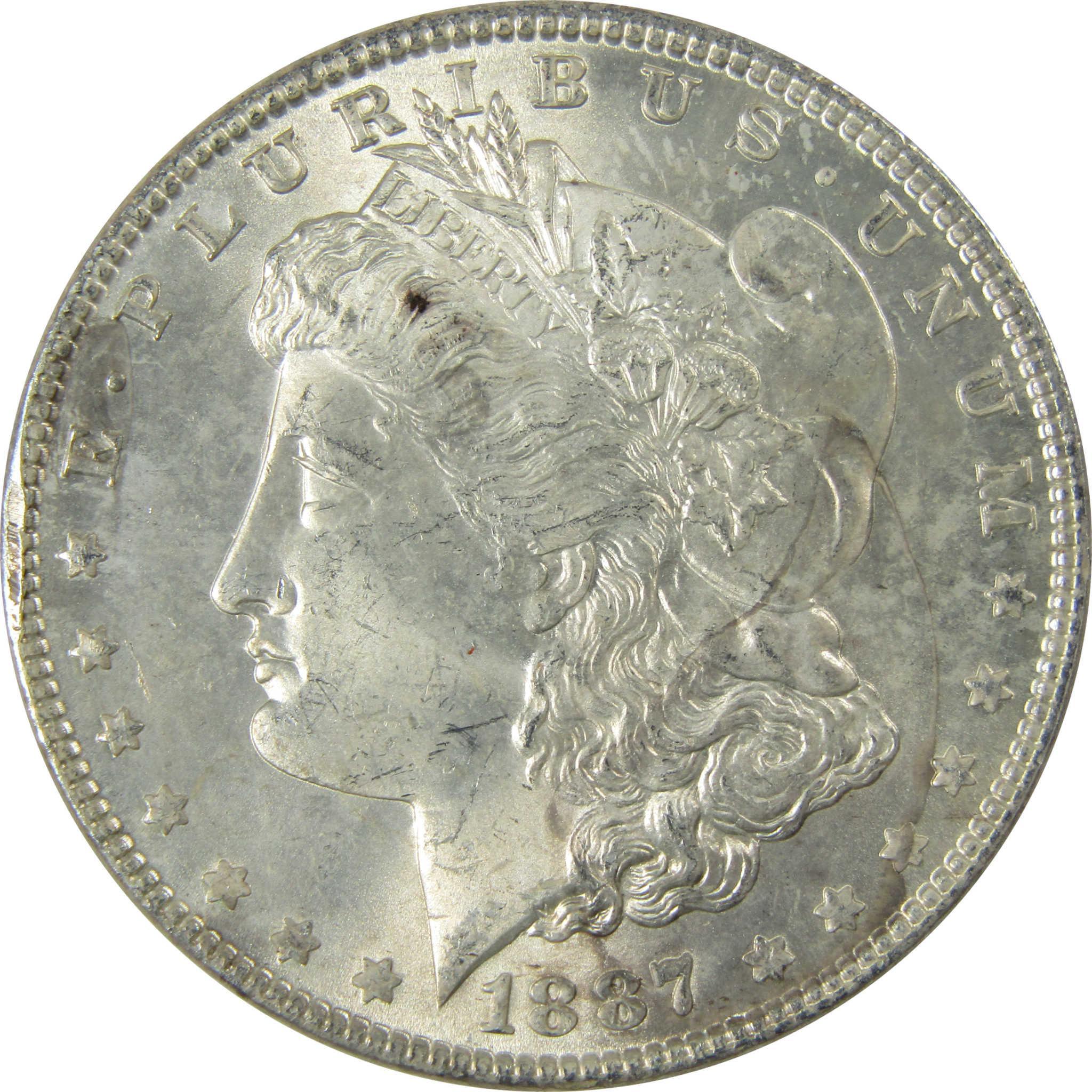 1887 Morgan Silver Dollar Uncirculated Mint State $1 Coin SKU:CP672 - Morgan coin - Morgan silver dollar - Morgan silver dollar for sale - Profile Coins & Collectibles
