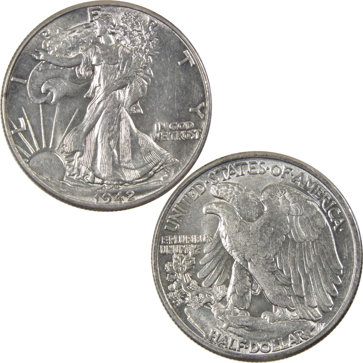 1942 Liberty Walking Silver 50c Borderline Uncirculated SKU:I28683