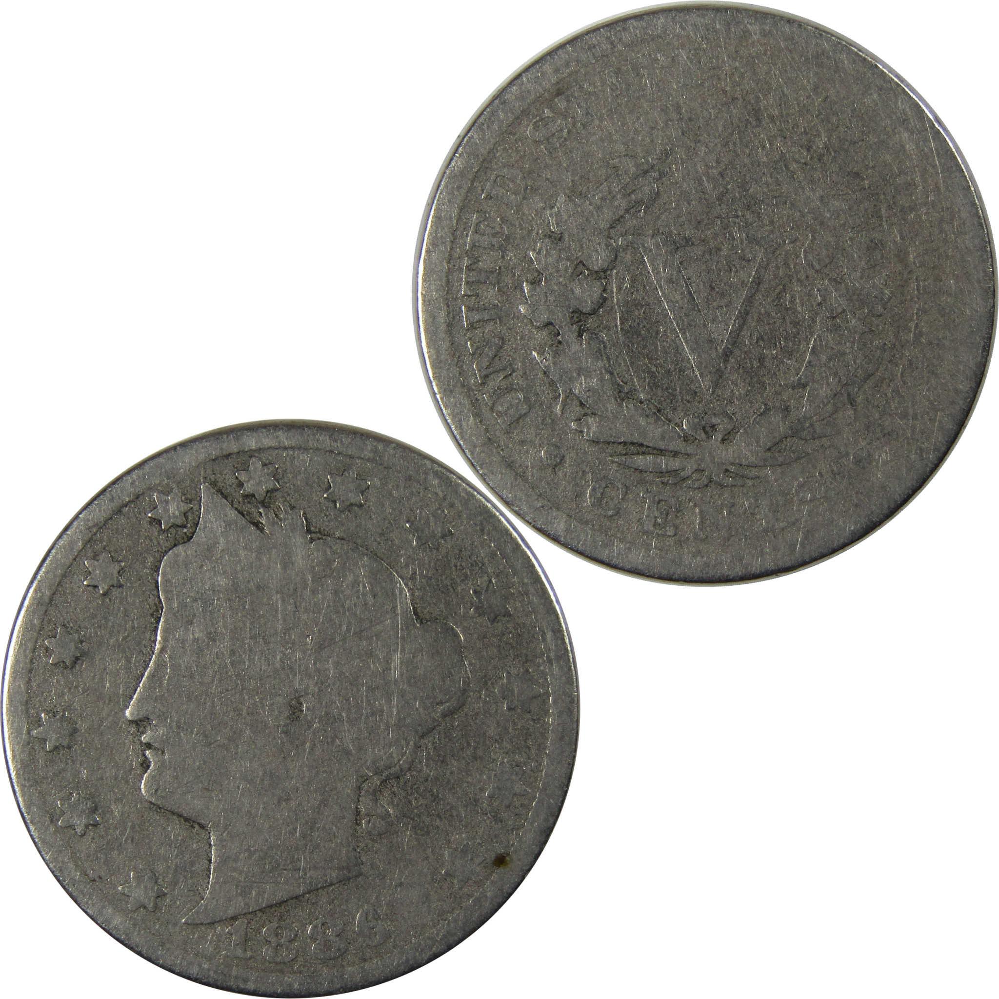 1886 Liberty Head V Nickel AG About Good 5c Coin SKU:I23468