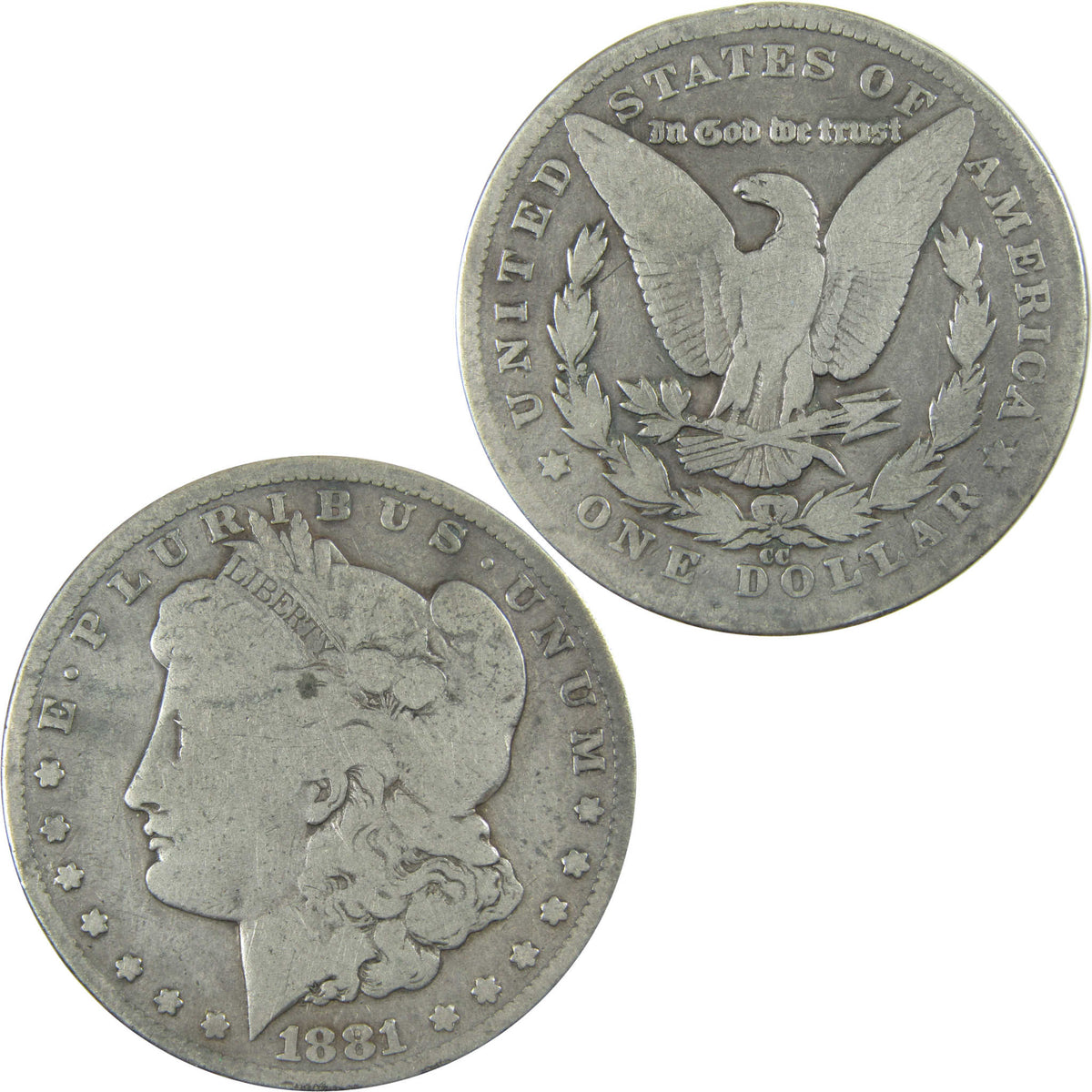 1881 CC Morgan Silver Dollar VG Very Good $1 Coin SKU:CP1739