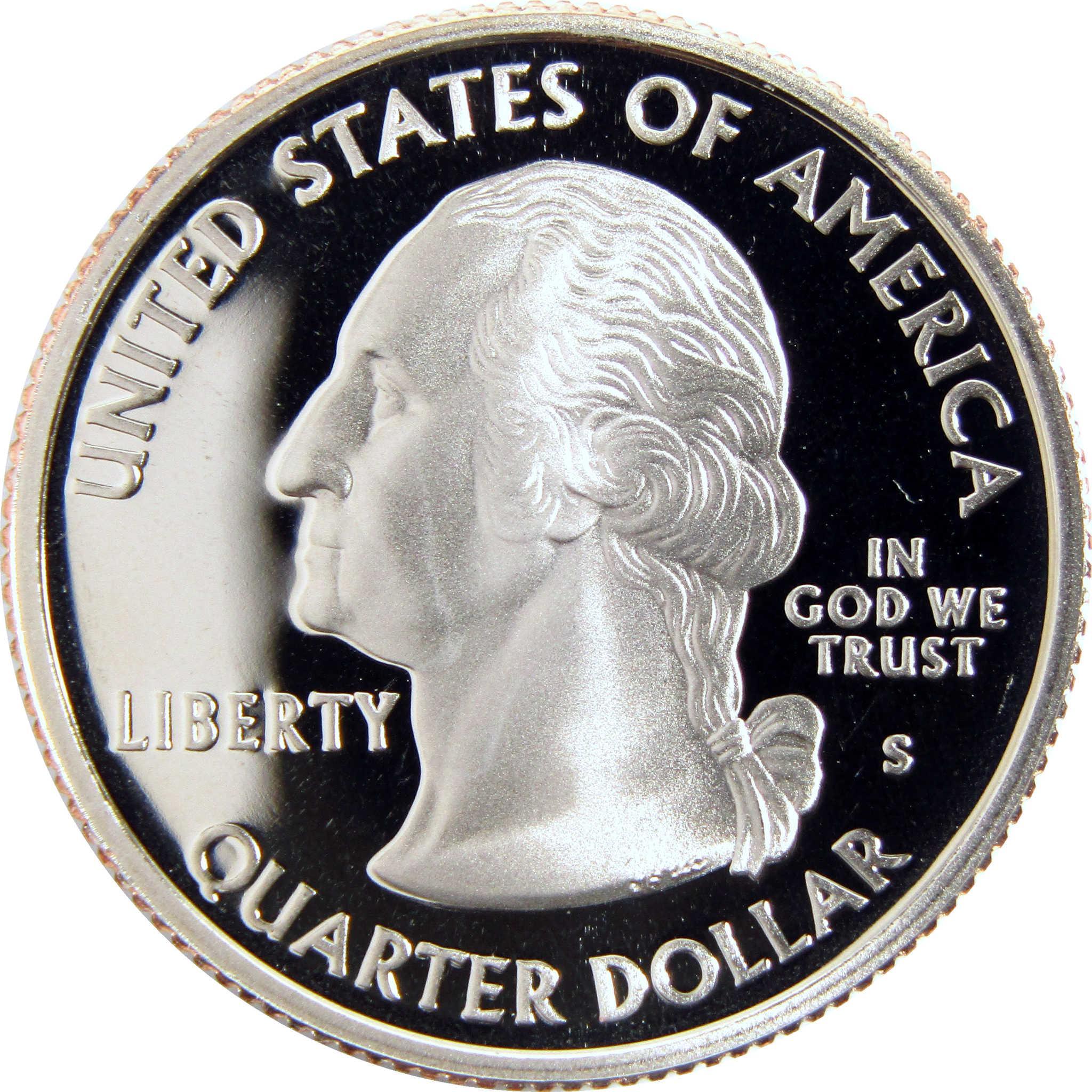 Proof United States quarter dollar coin featuring Washington profile, collectible currency