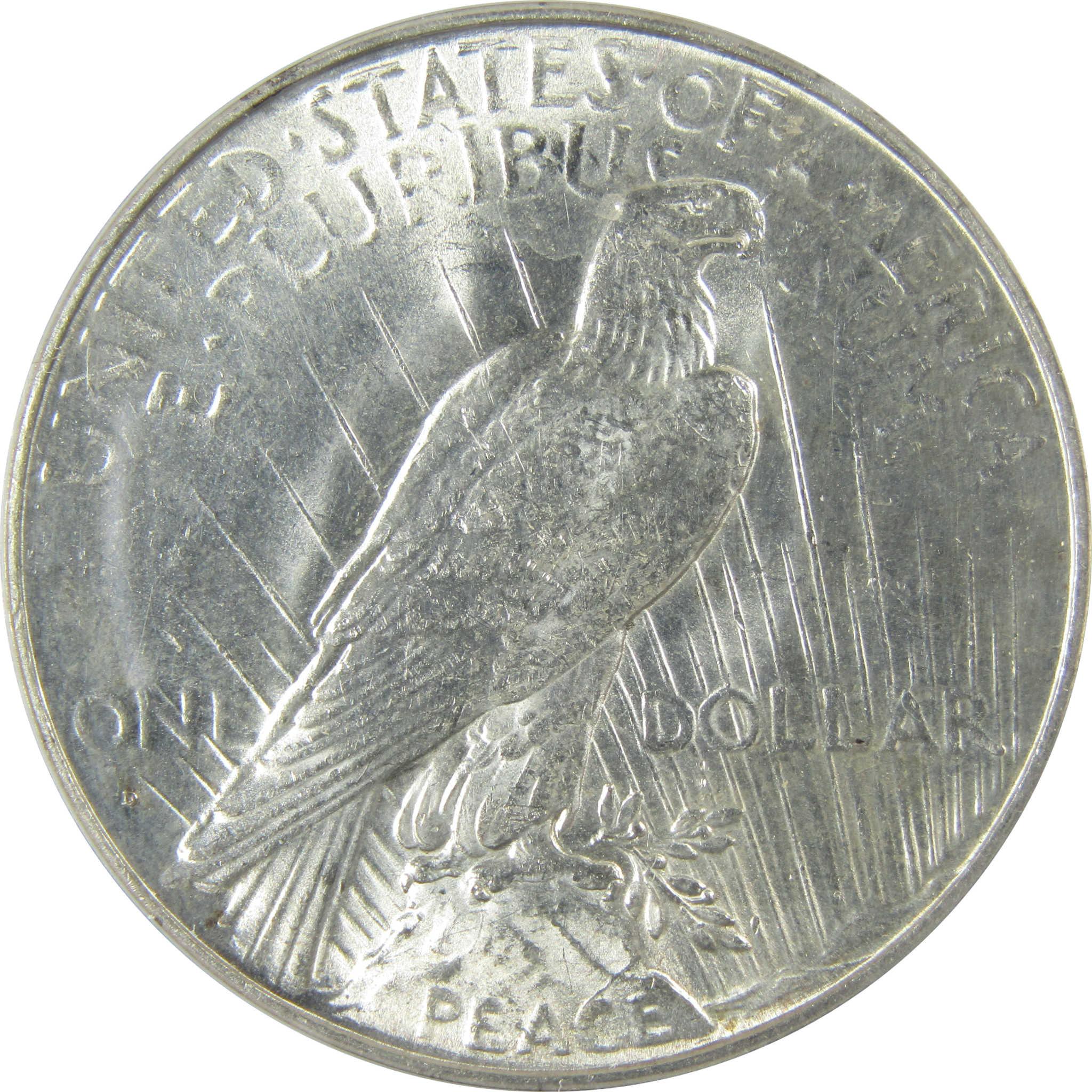 1934 D Peace Silver Dollar MS 60 Details ANACS Uncirculated SKU:CP588