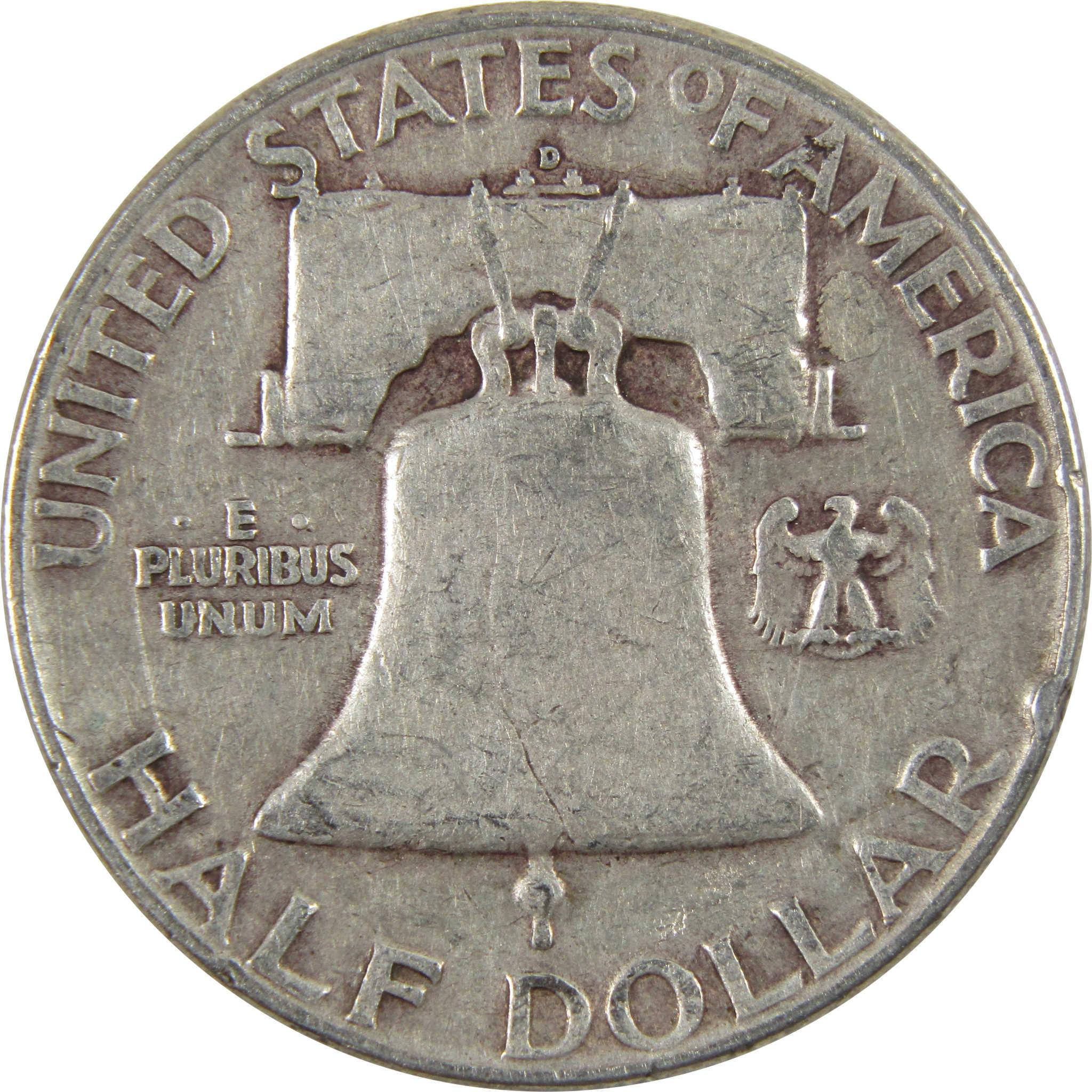 1950 D Franklin Half Dollar AG About Good 90% Silver 50c Coin