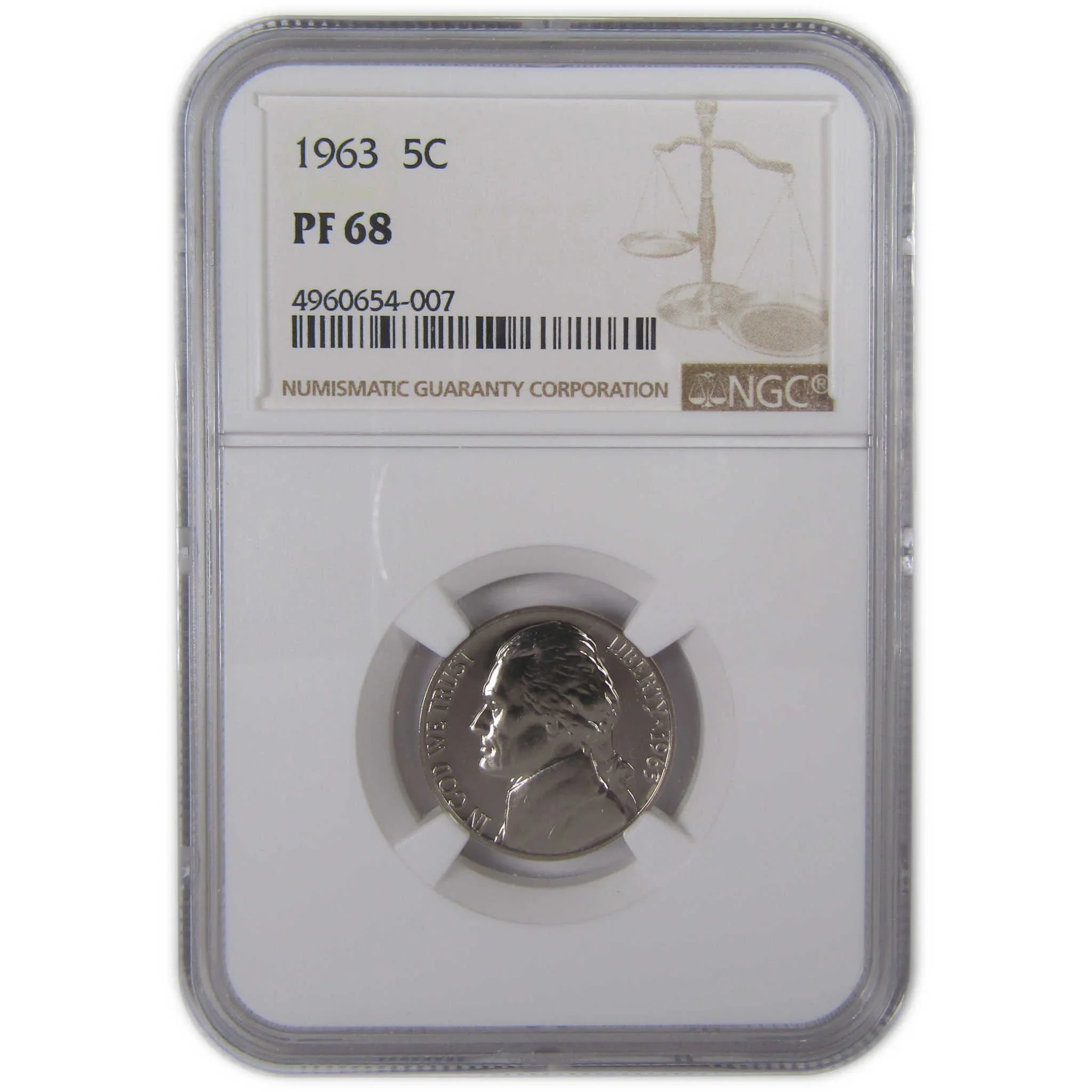 1963 Jefferson Nickel PF 68 NGC Proof 5c Coin SKU:CPC0154