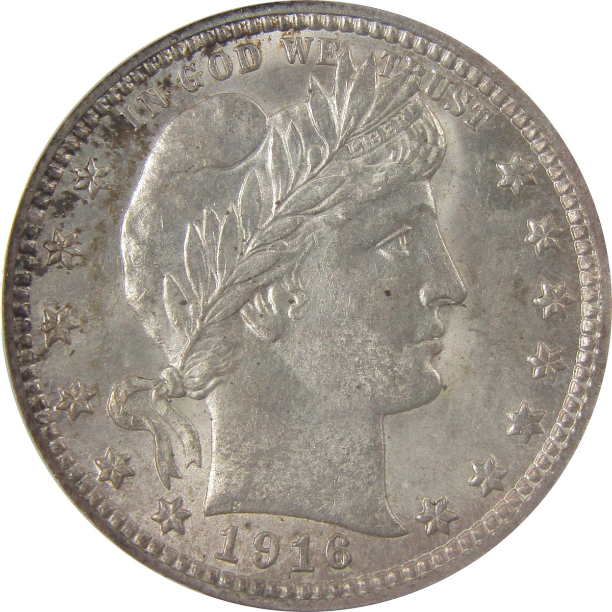 1916 D Barber Silver 25c MS 60 Details ANACS Uncirculated SKU:I24434