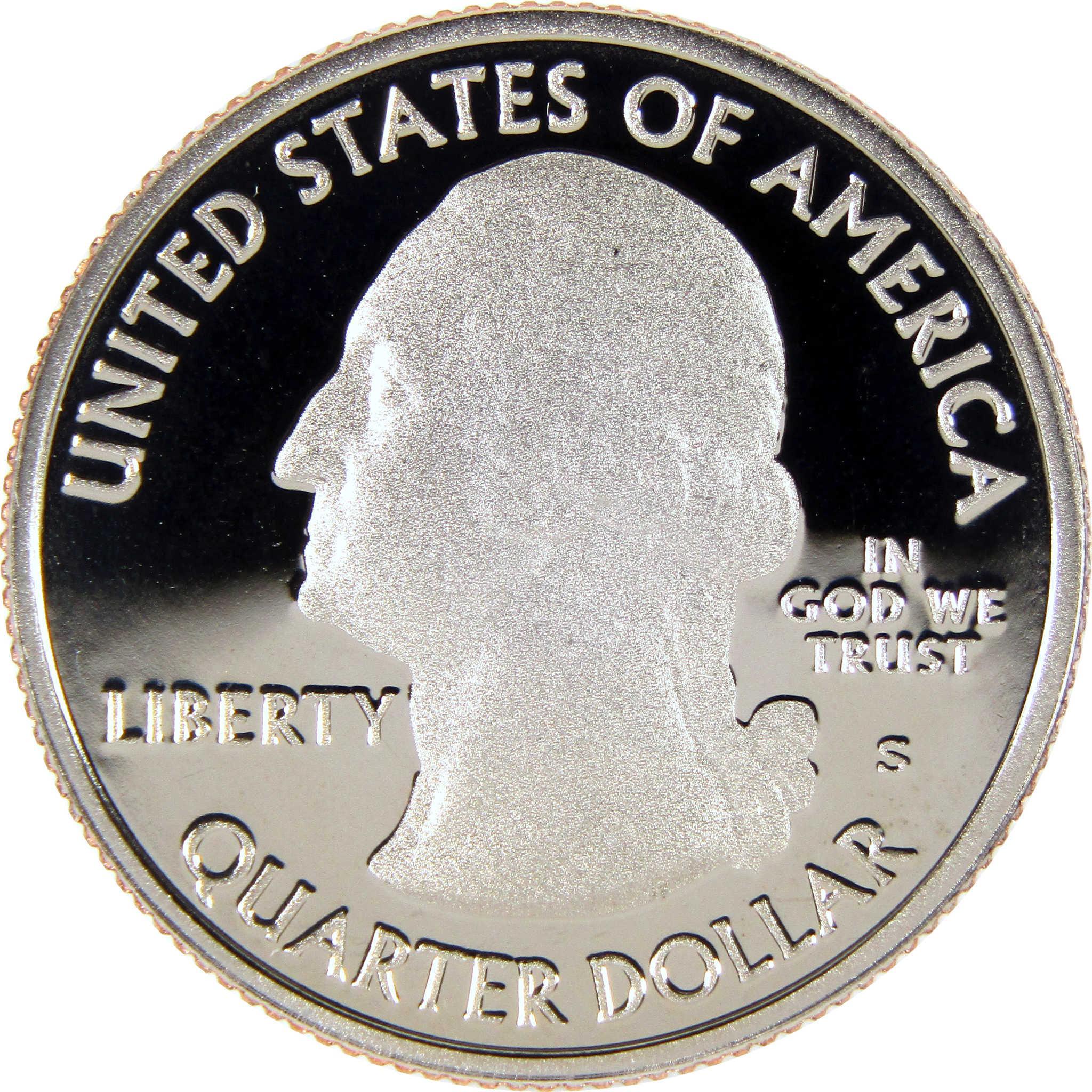 Collectible US quarter dollar coin obverse with George Washington profile and proof finish