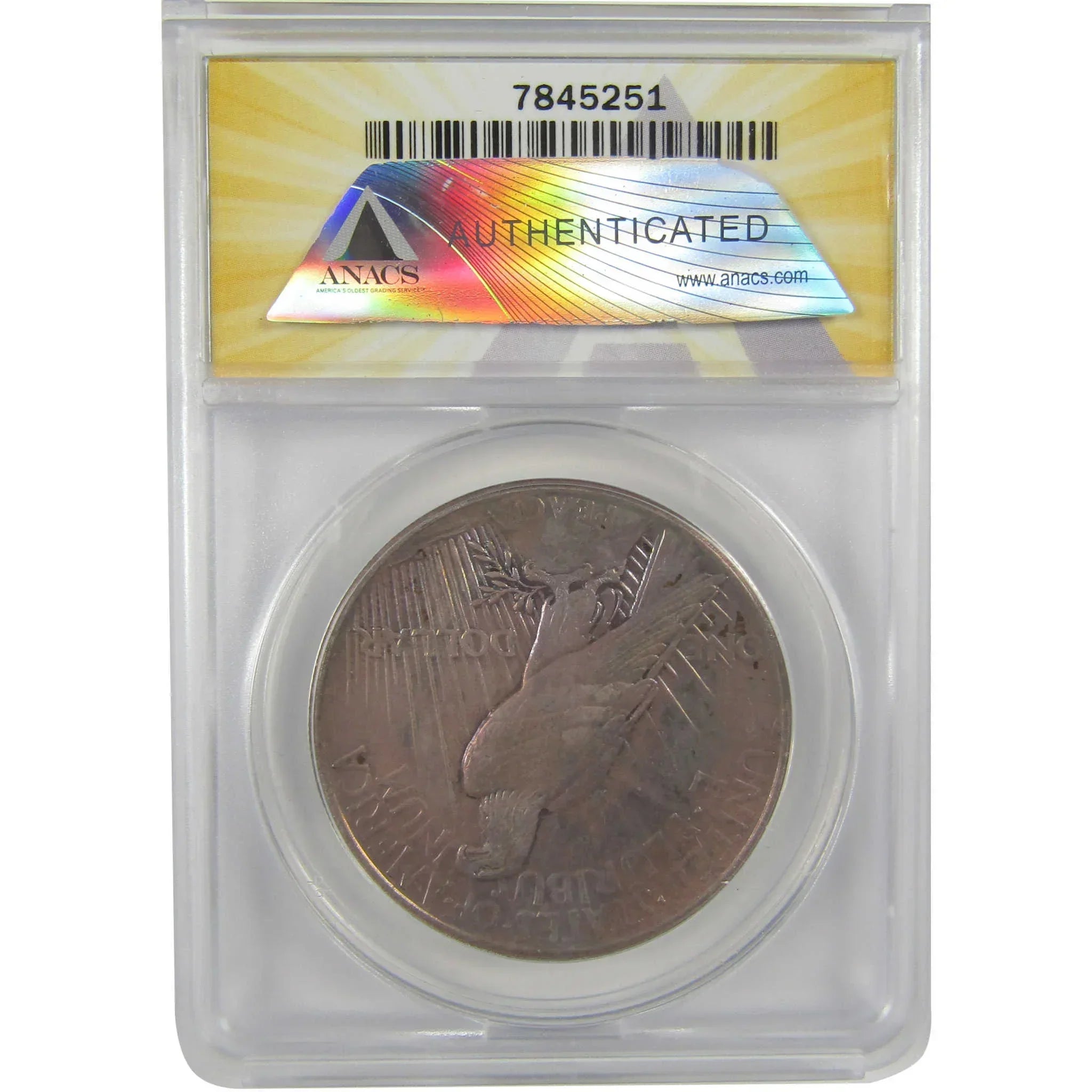 1921 High Relief Peace Dollar AU 50 Details ANACS Silver SKU:I21400