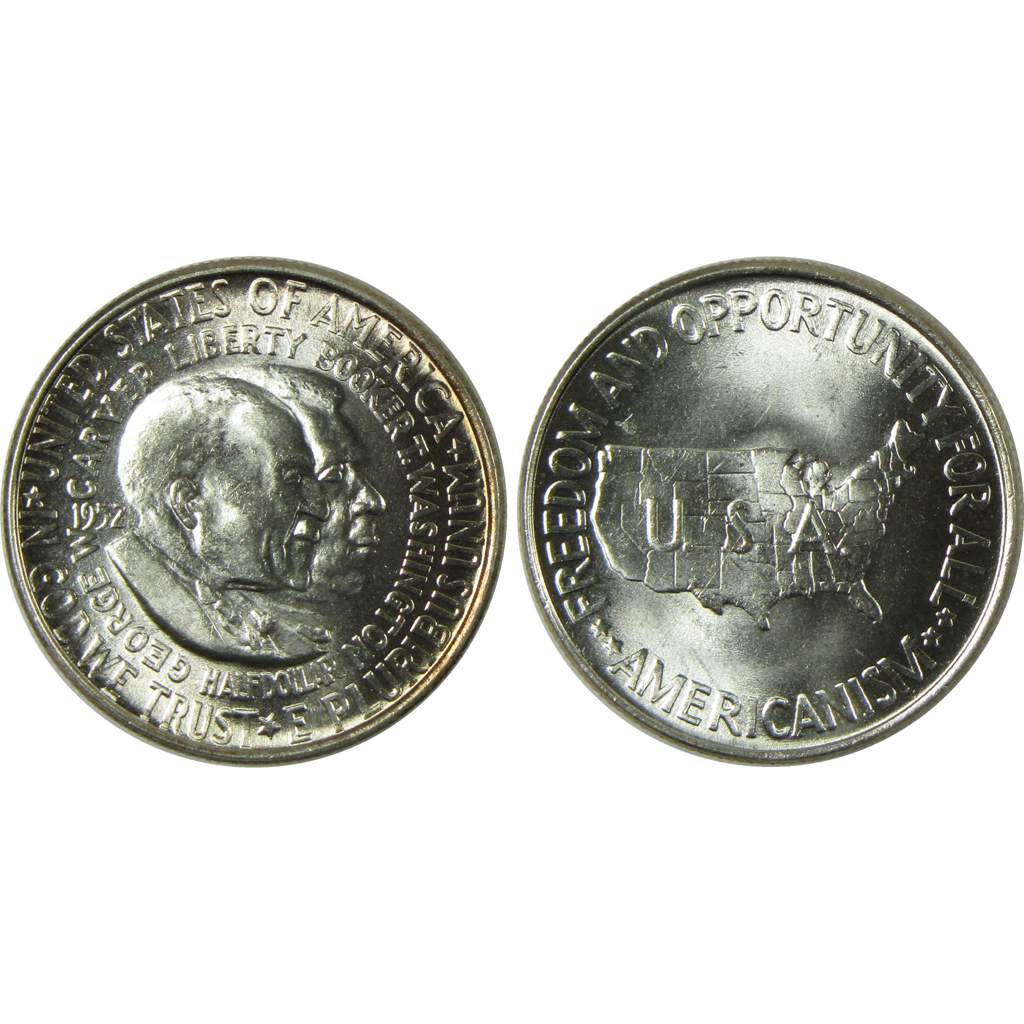 1952 PDS Washington-Carver 50c 3 Coin All-Mint Set BU Choice Unc