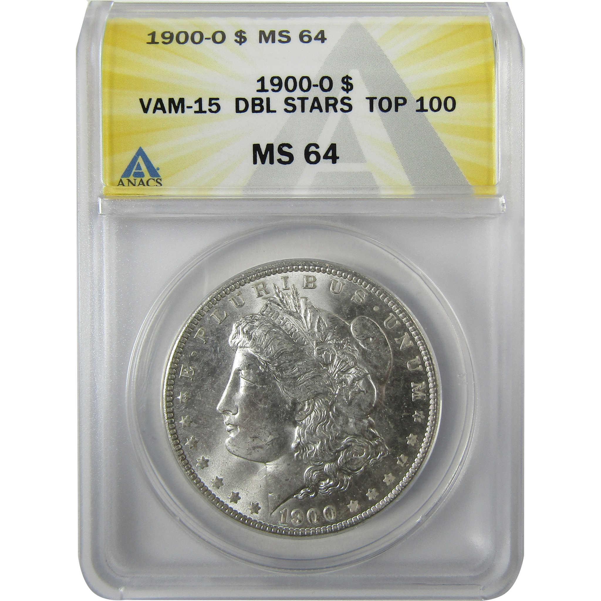 1900 O VAM-15 Doubled Stars Morgan Silver $1 MS 64 ANACS SKU:I27986 - Morgan coin - Morgan silver dollar - Morgan silver dollar for sale - Profile Coins & Collectibles