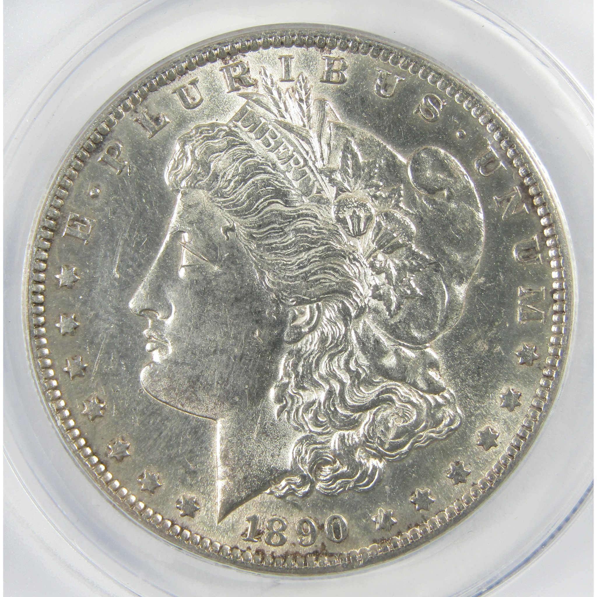 1890 S Morgan Silver Dollar AU 58 ANACS $1 Coin SKU:I25655 - Morgan coin - Morgan silver dollar - Morgan silver dollar for sale - Profile Coins & Collectibles