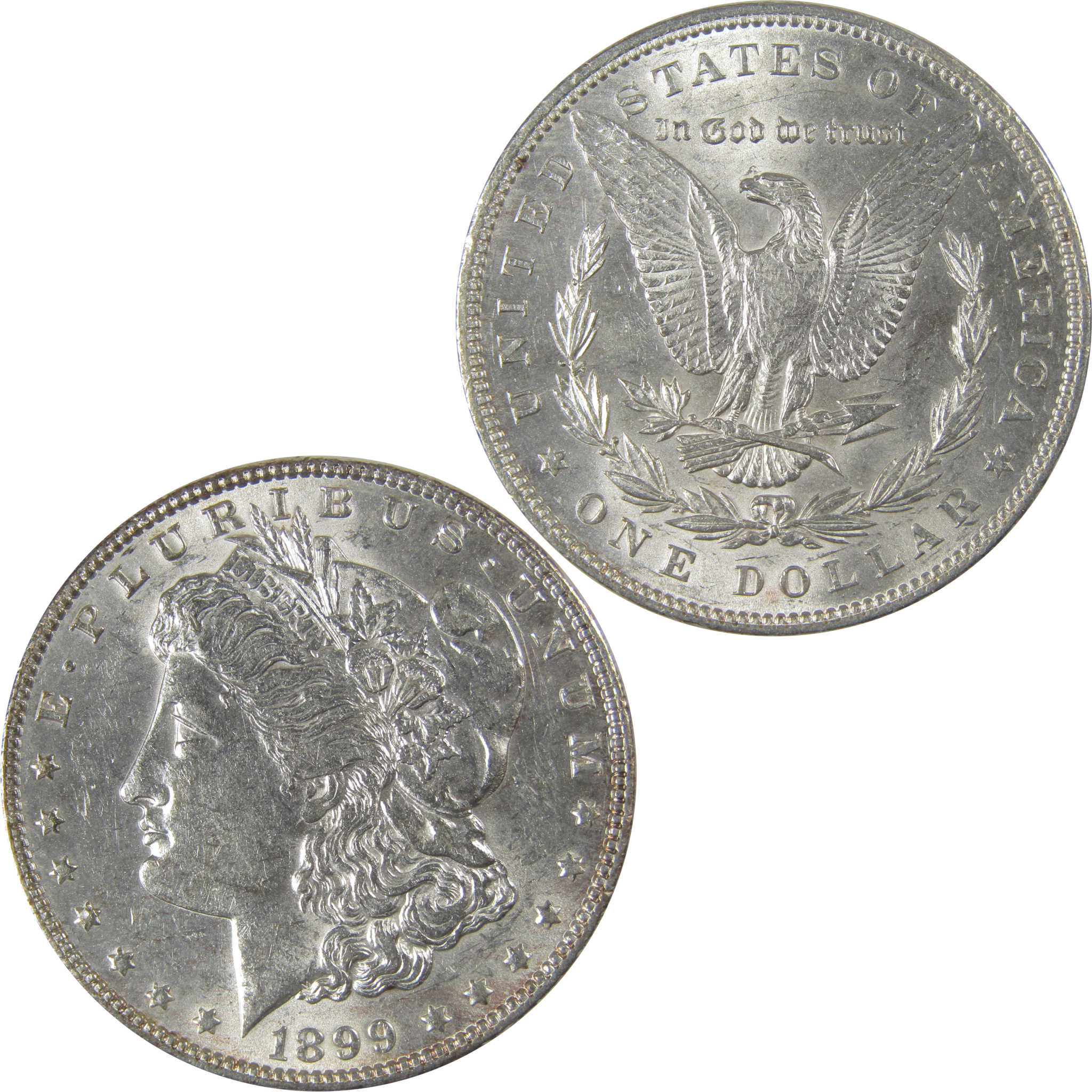 1899 Morgan Dollar AU About Uncirculated Silver $1 Coin SKU:I23247 - Morgan coin - Morgan silver dollar - Morgan silver dollar for sale - Profile Coins & Collectibles