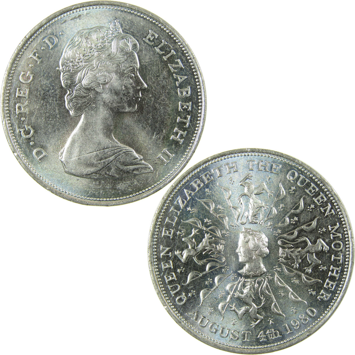 1980 United Kingdom 80th Birthday Queen Mother 25 Pence Circulated