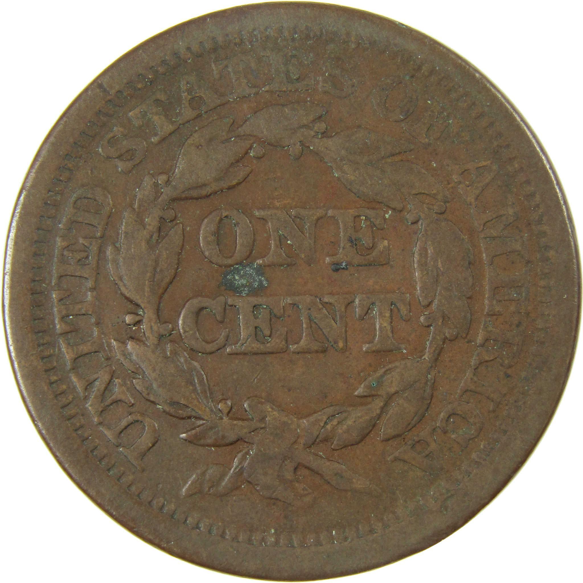 1852 Braided Hair Copper Large Cent VG Very Good Penny SKU:CP81