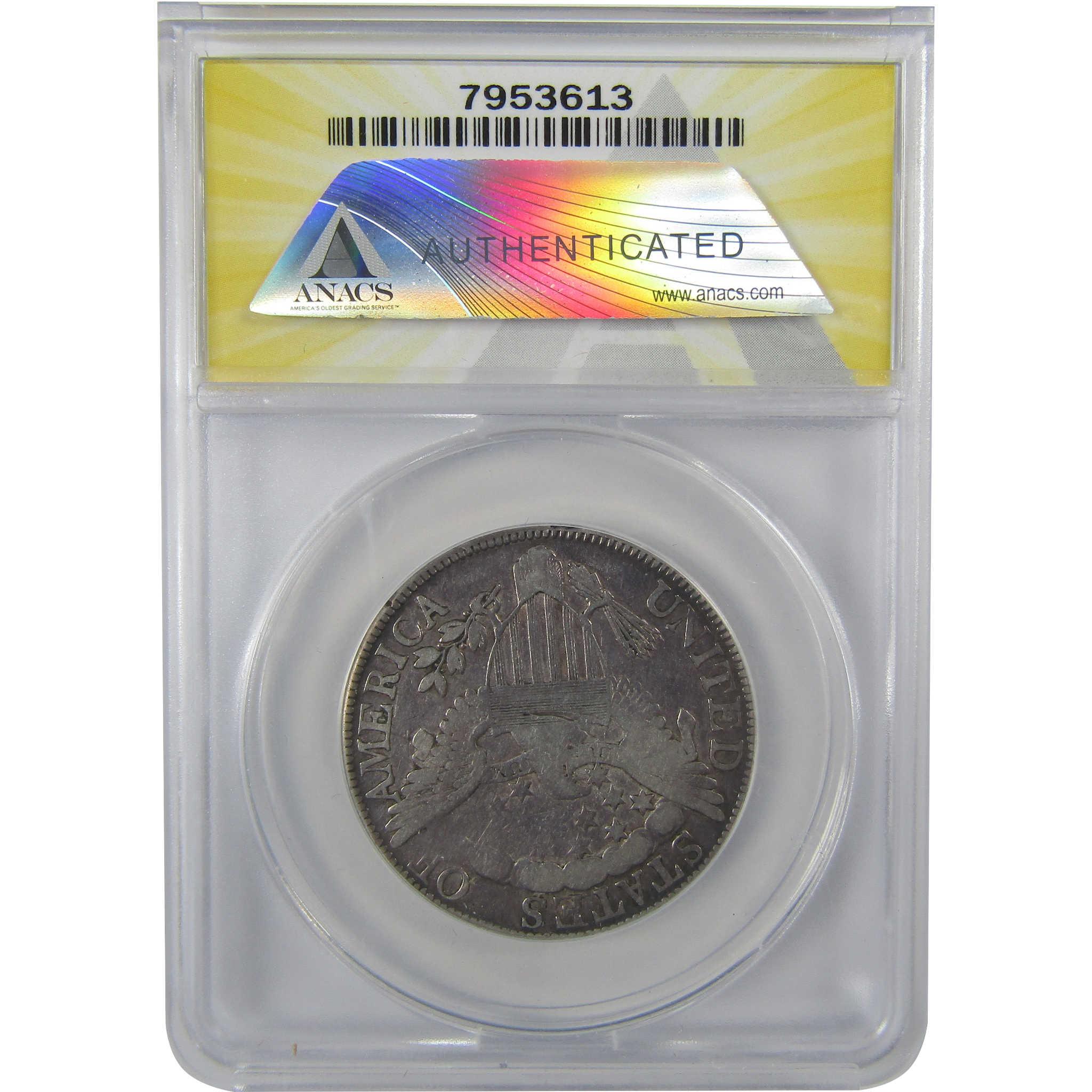 1806 Knobbed 6 Large Stars Draped Bust 50C F12 Detail ANACS SKU:I25438