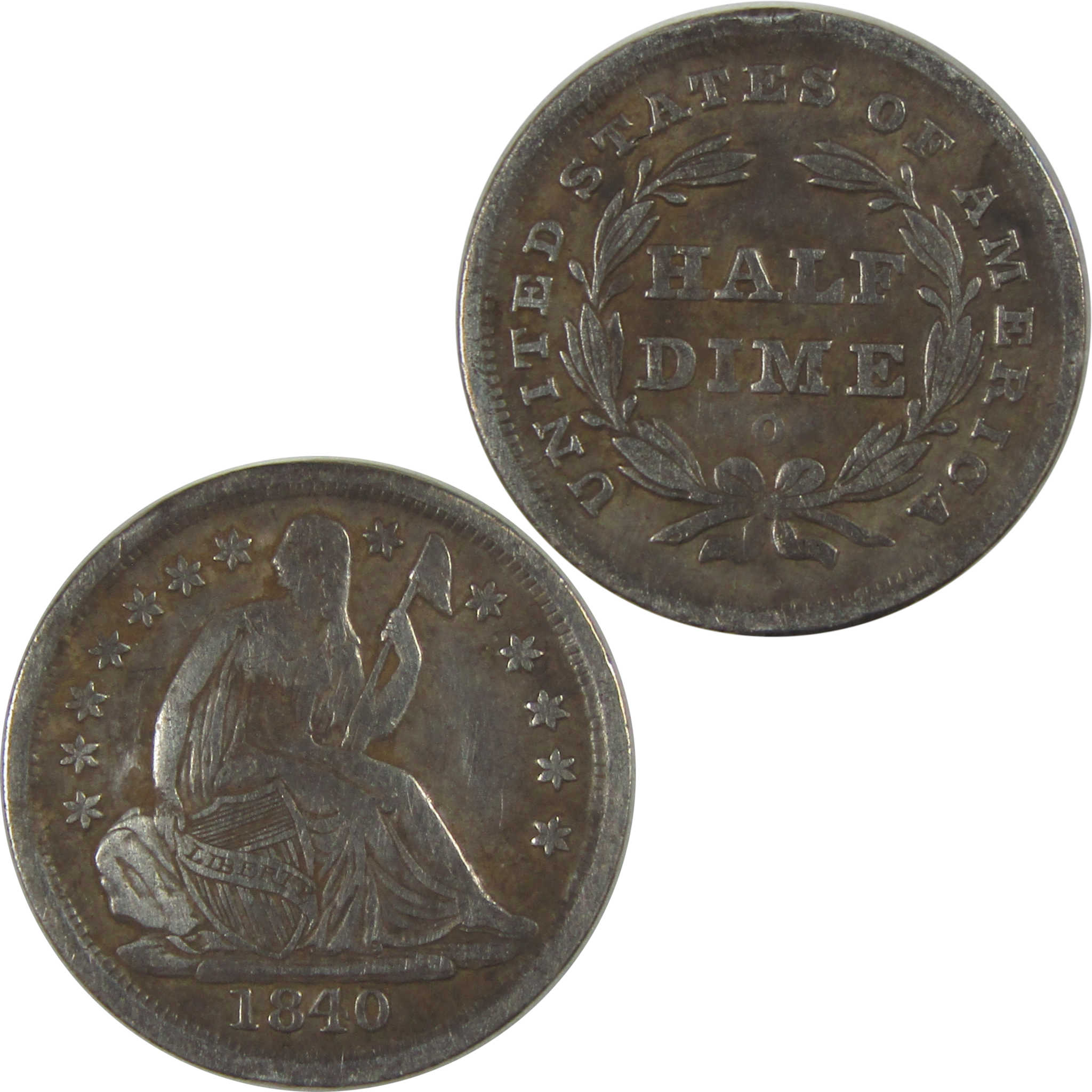 1840 O No Drapery Seated Liberty Half Dime VF Details SKU:CPC0959