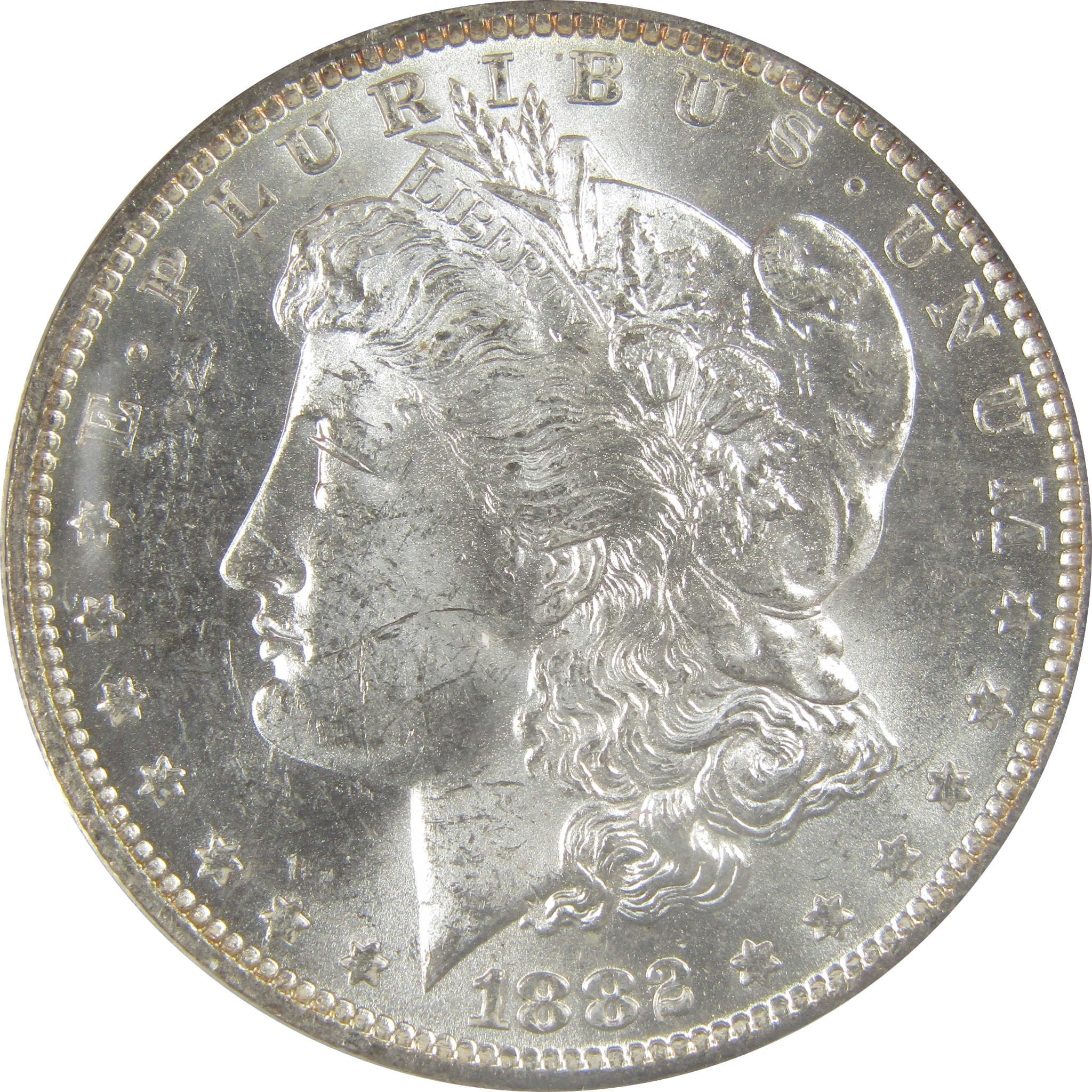 1882 O/S VAM-4 Recessed Top 100 Morgan Dollar MS 62 ANACS SKU:I21953 - Morgan coin - Morgan silver dollar - Morgan silver dollar for sale - Profile Coins & Collectibles
