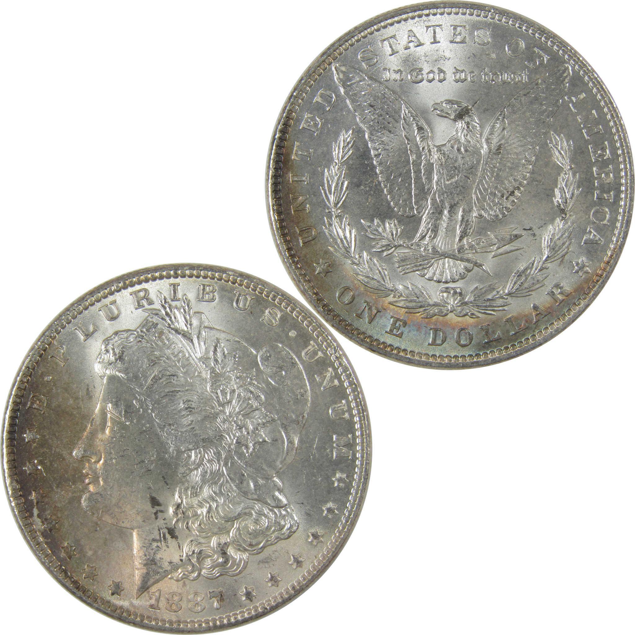 1887 Morgan Dollar Uncirculated Silver $1 Coin Toned SKU:I21039