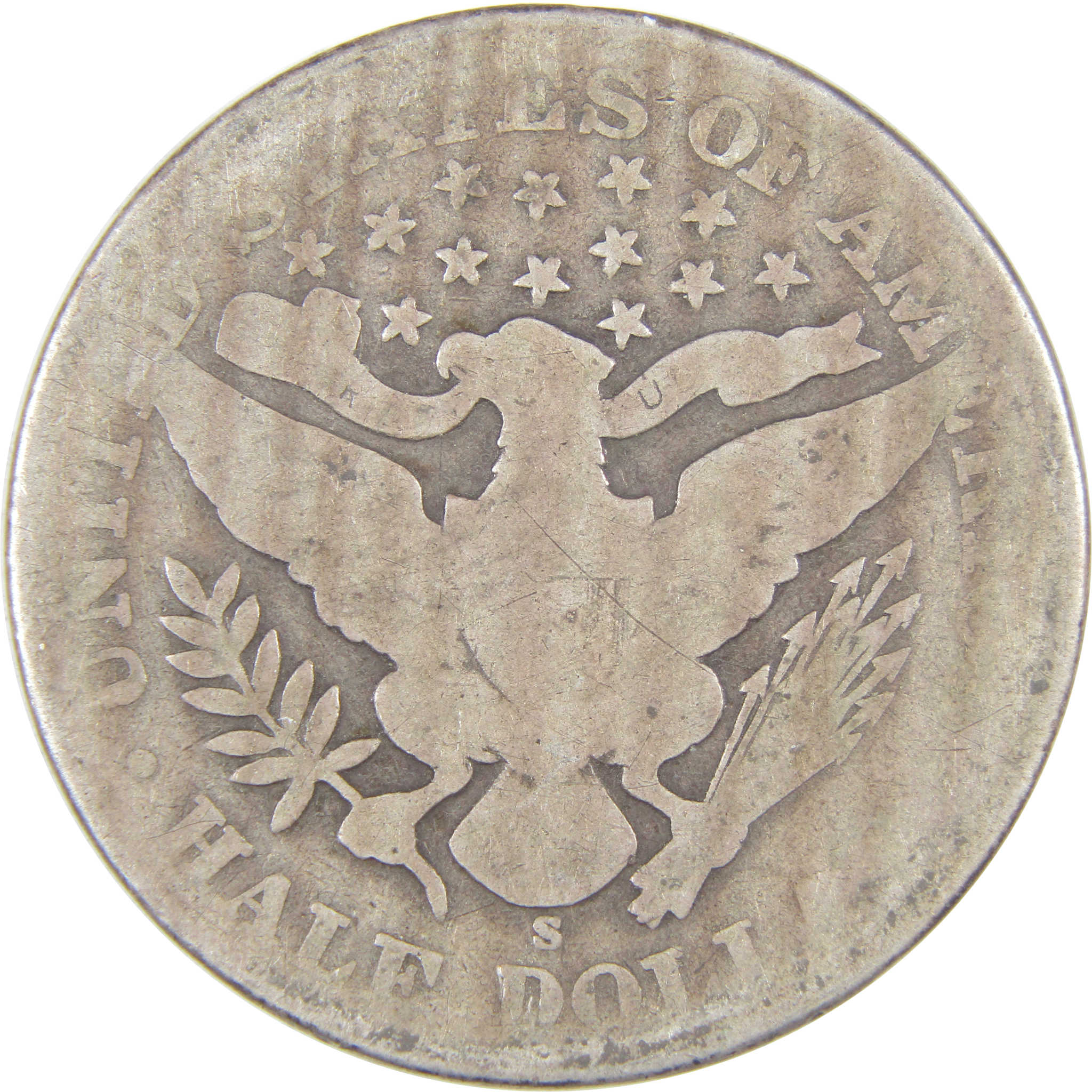 1904 S Barber Half Dollar AG About Good Silver 50c Coin SKU:I16808