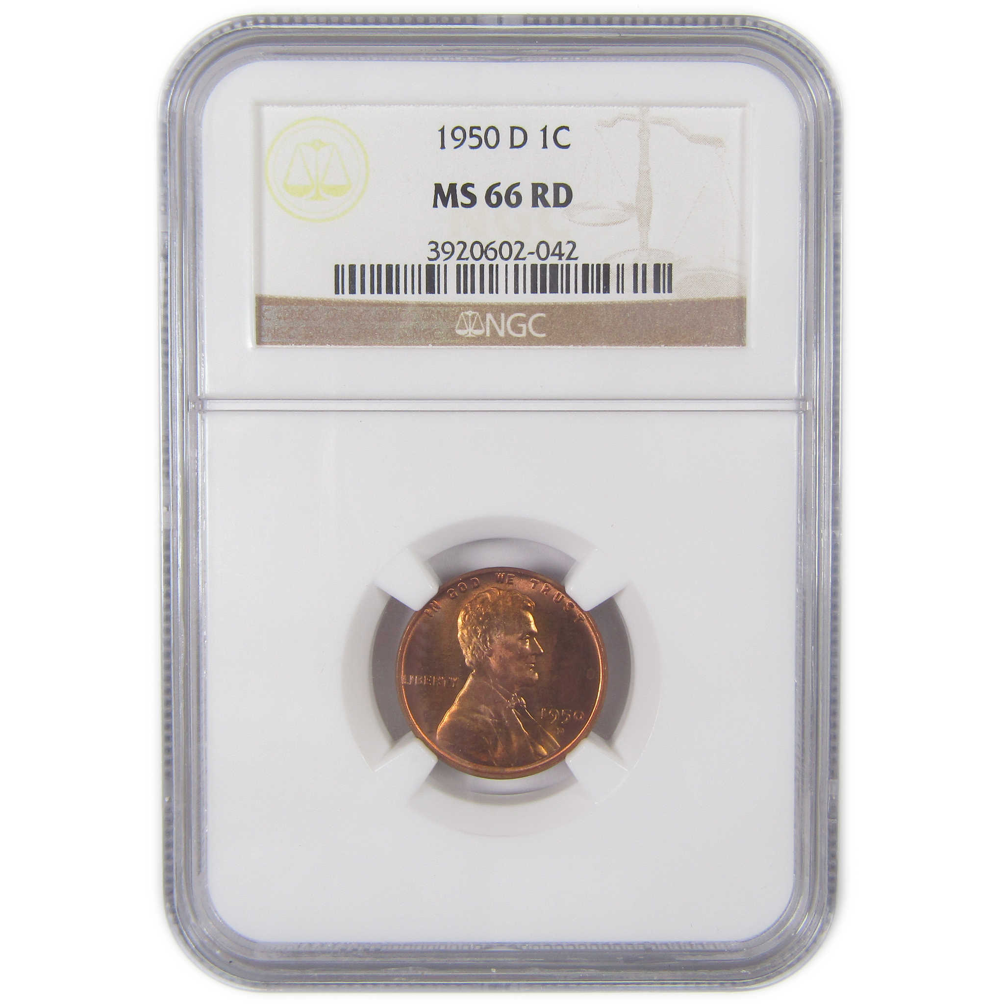 1950 D Lincoln Wheat Cent MS 66 RD NGC Penny Uncirculated SKU:CPC9941