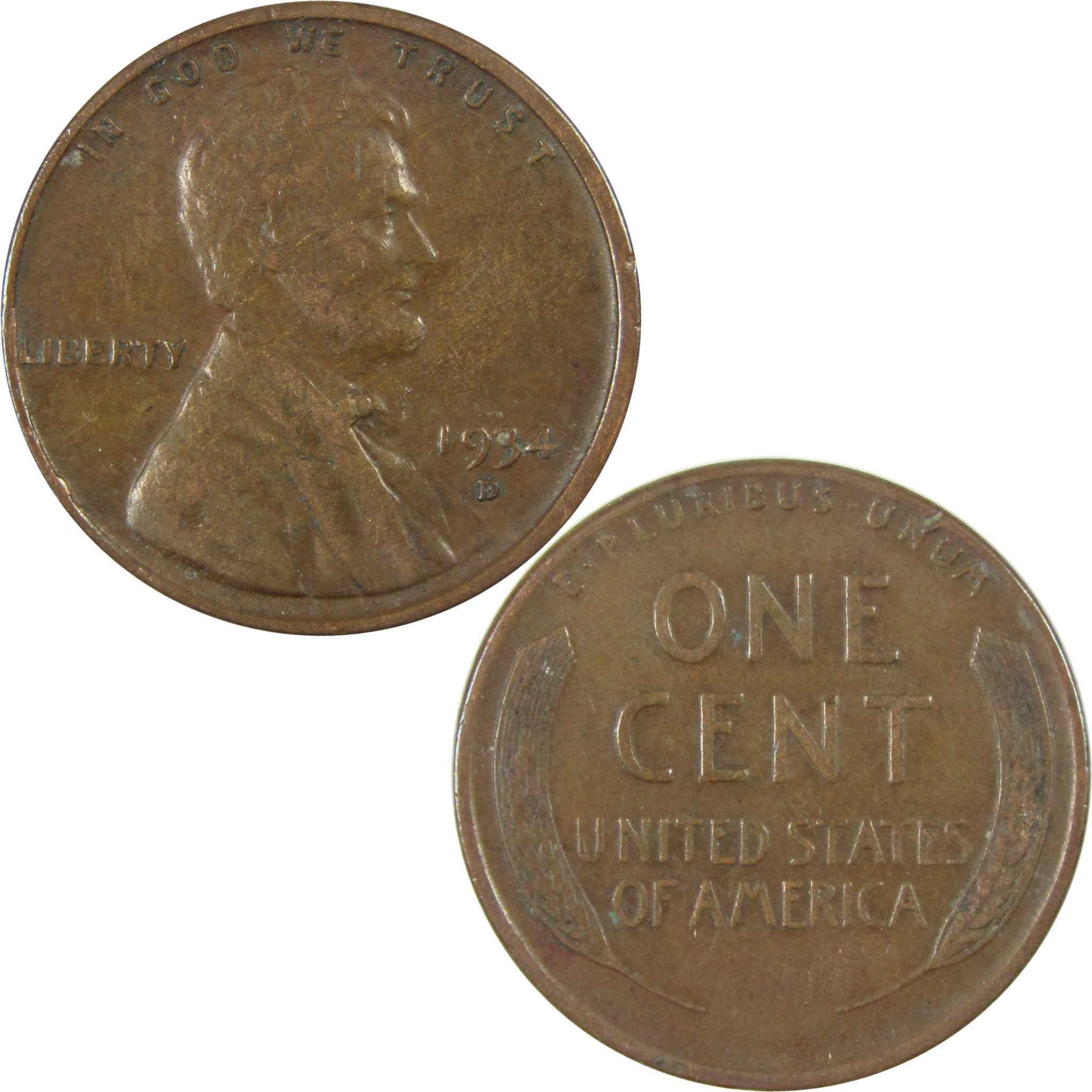 1934 D Lincoln Wheat Cent VF Very Fine Penny 1c Coin SKU:I26785