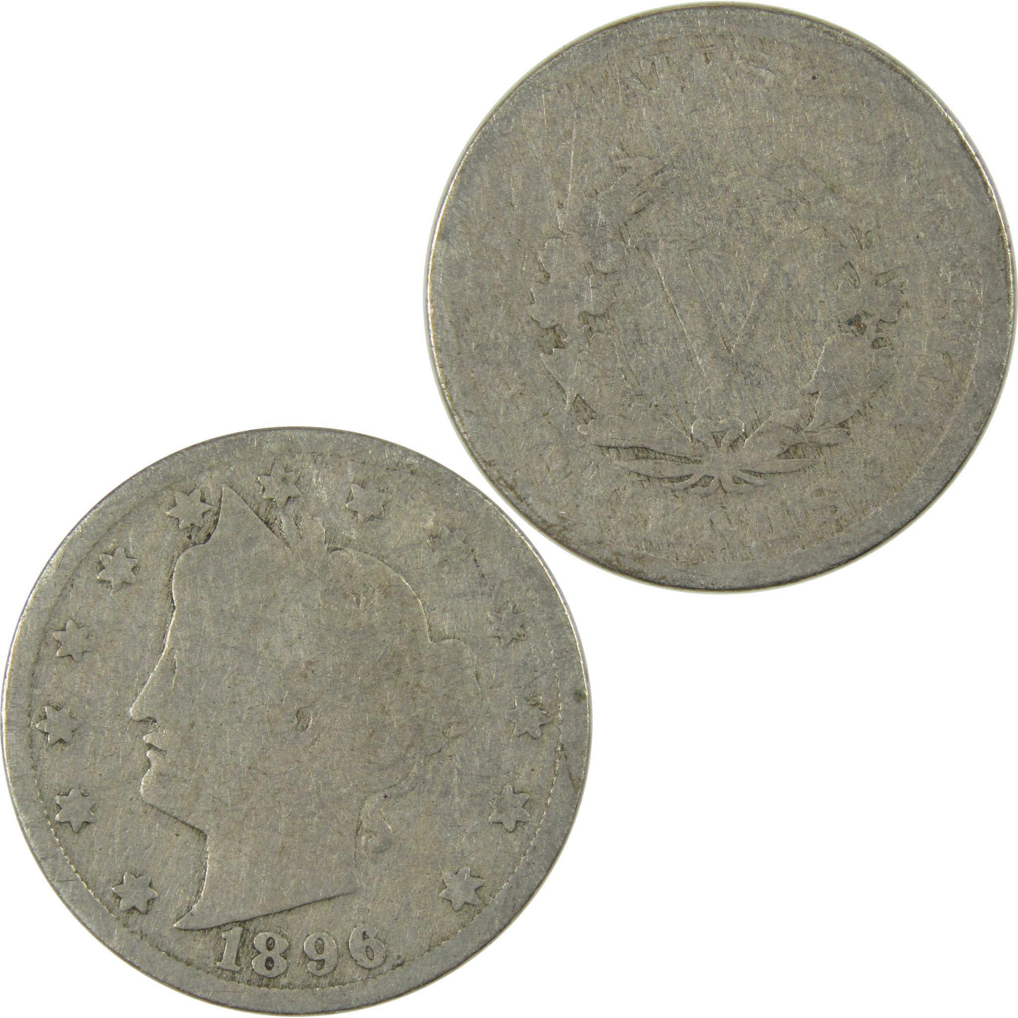 1896 Liberty Head V Nickel G Good 5c Coin Collectible SKU:I27510