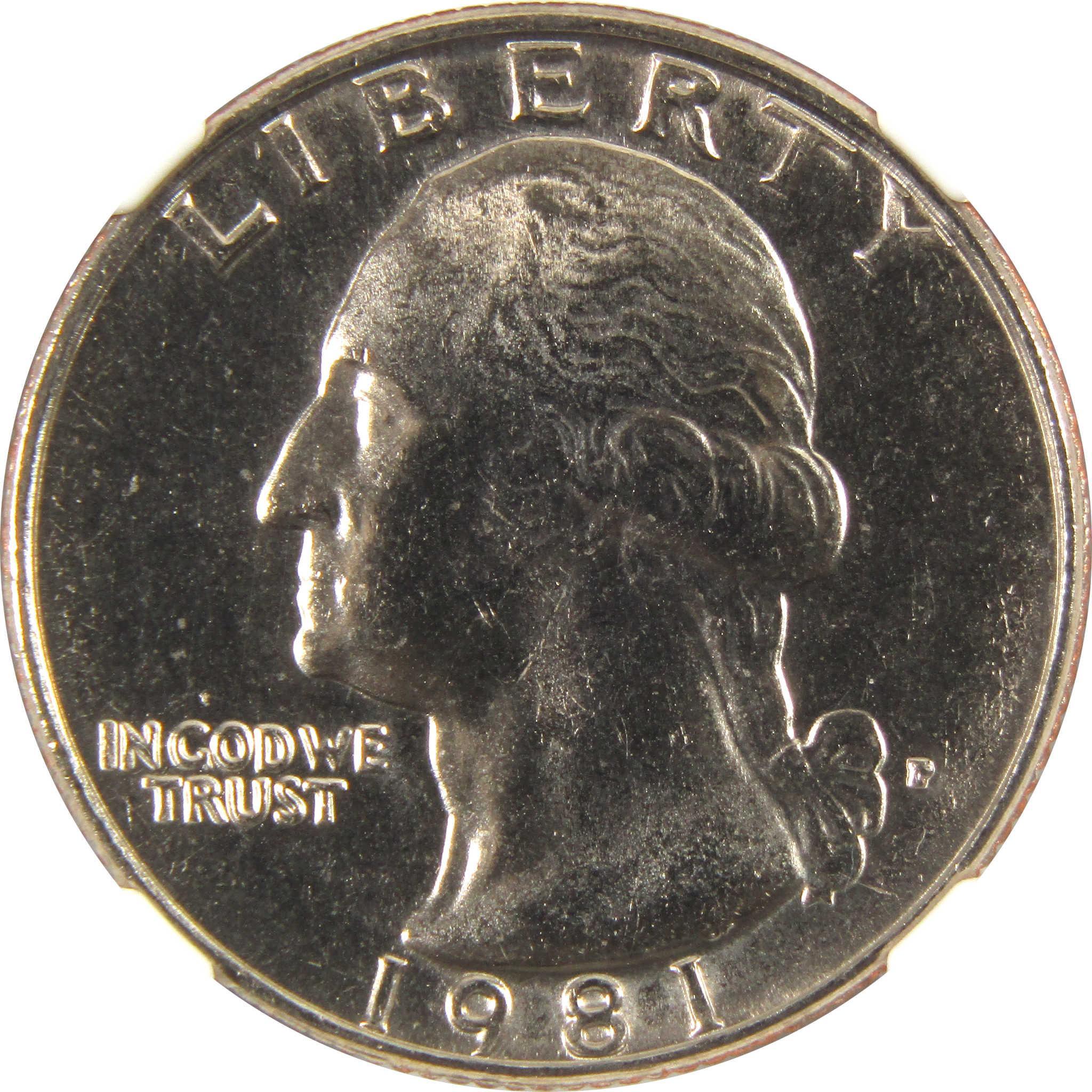 1981 P Washington Quarter MS 67 NGC Clad 25c Uncirculated SKU:I9543