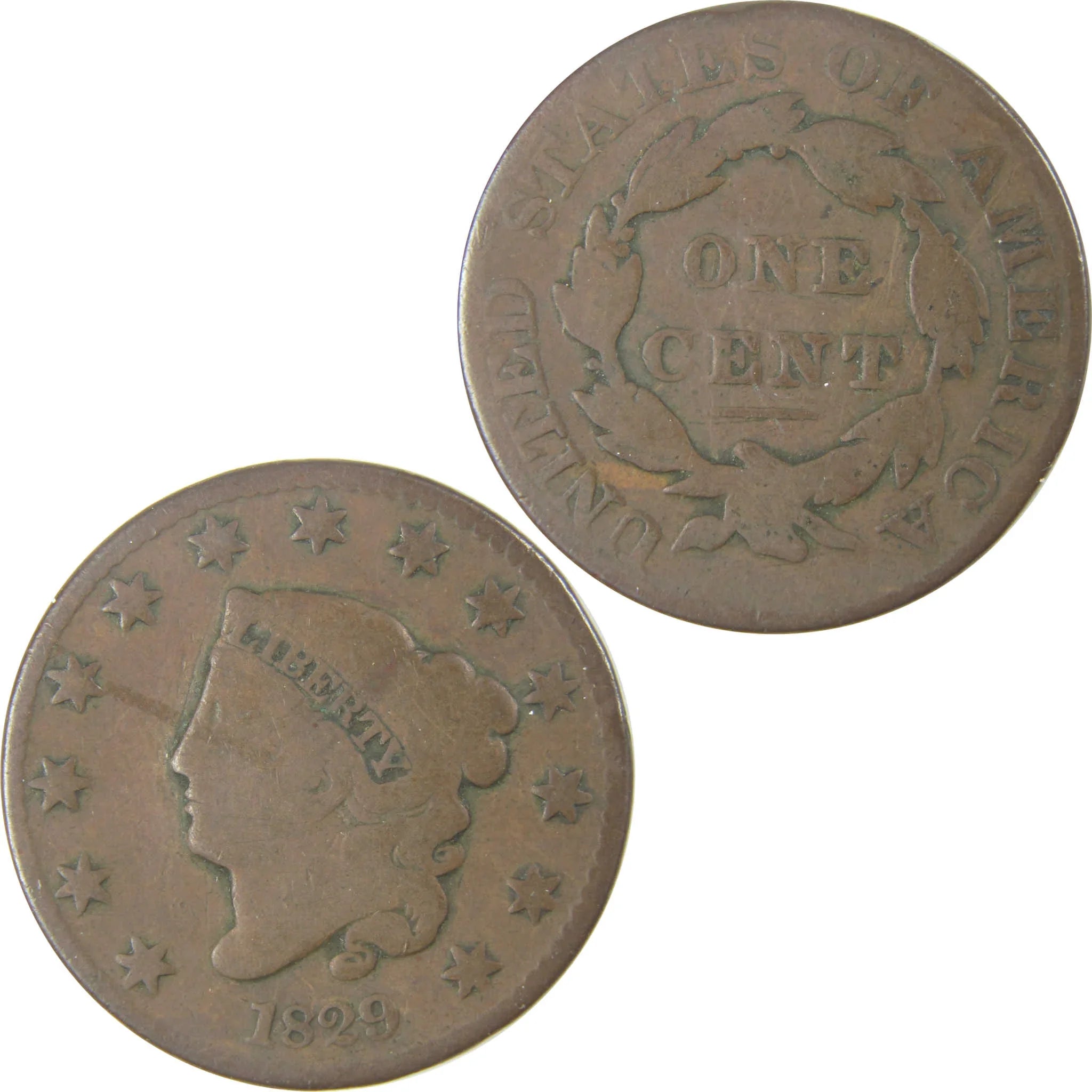 1829 Large Letters Coronet Head Large Cent VG Very Good SKU:I19286