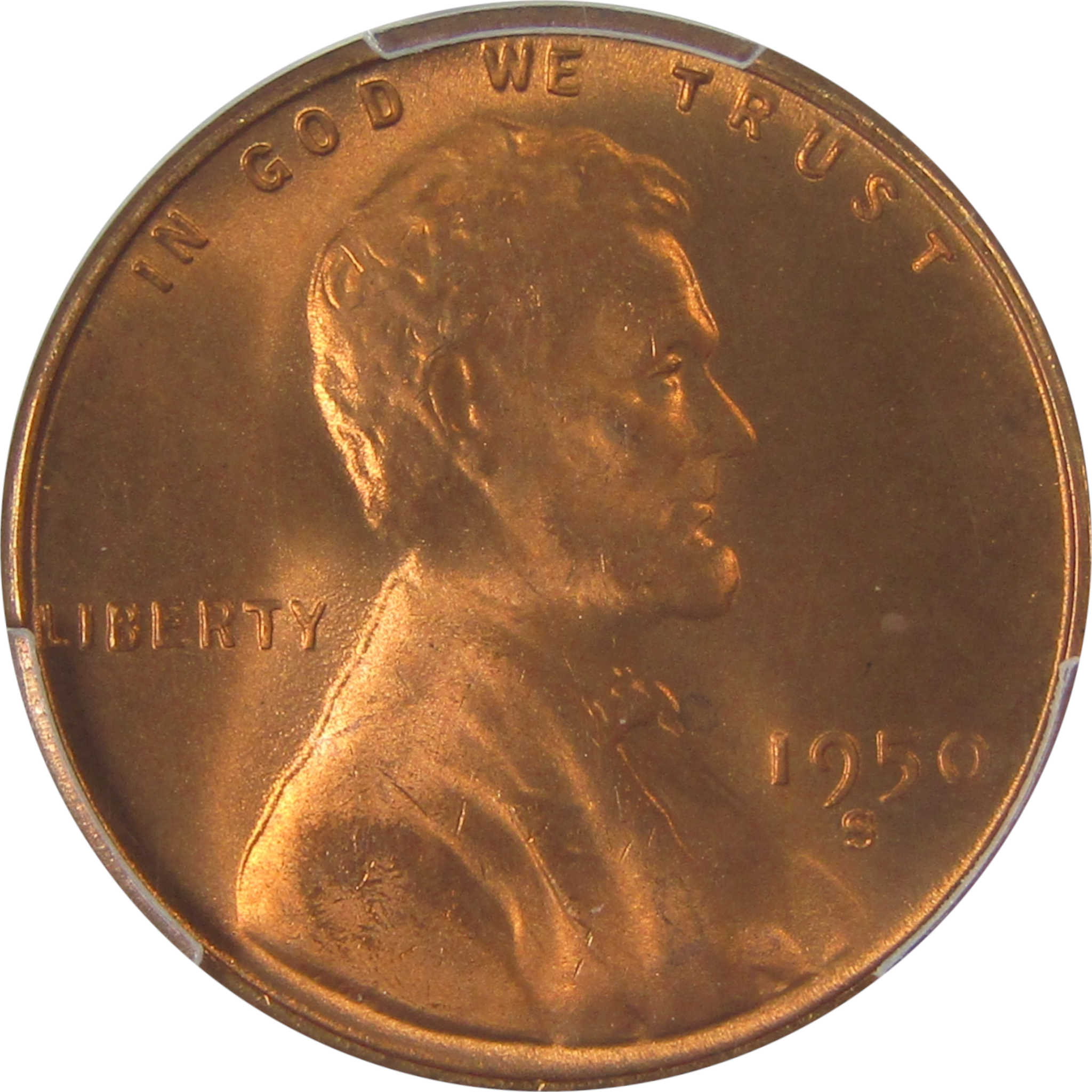 1950 S Lincoln Wheat Cent MS 67 RD PCGS CAC Uncirculated SKU:I23340