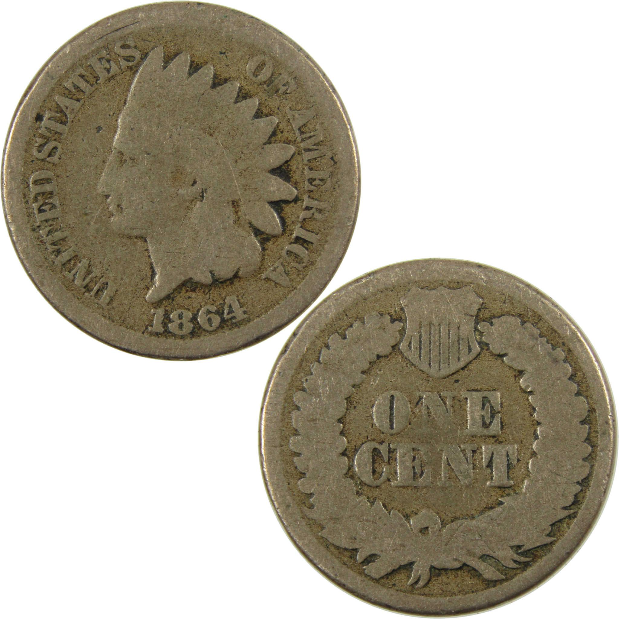 1864 Indian Head Copper-Nickel Cent AG About Good Penny SKU:CP1116