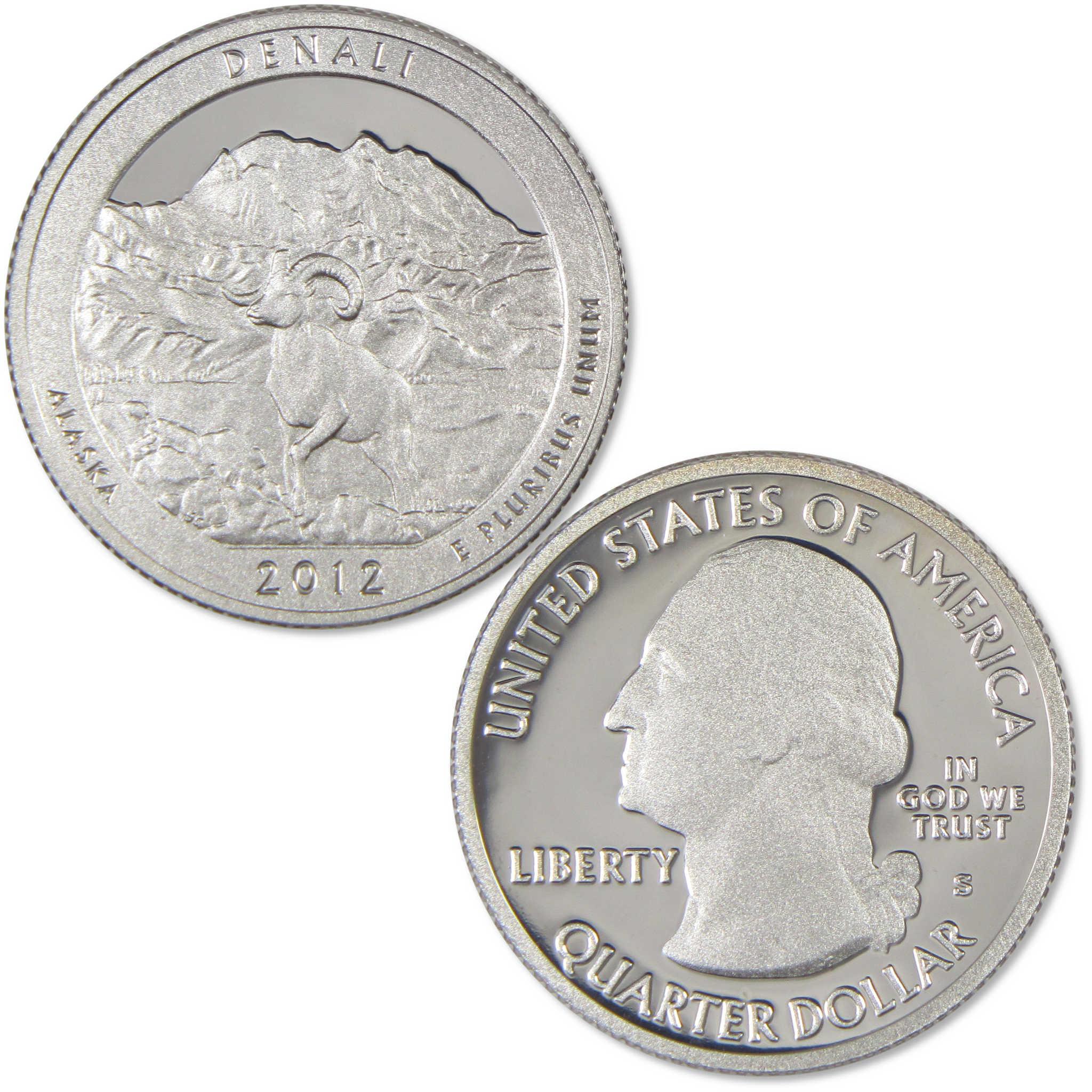 2012 S Denali National Park and Preserve Silver Quarter Proof 25c Coin