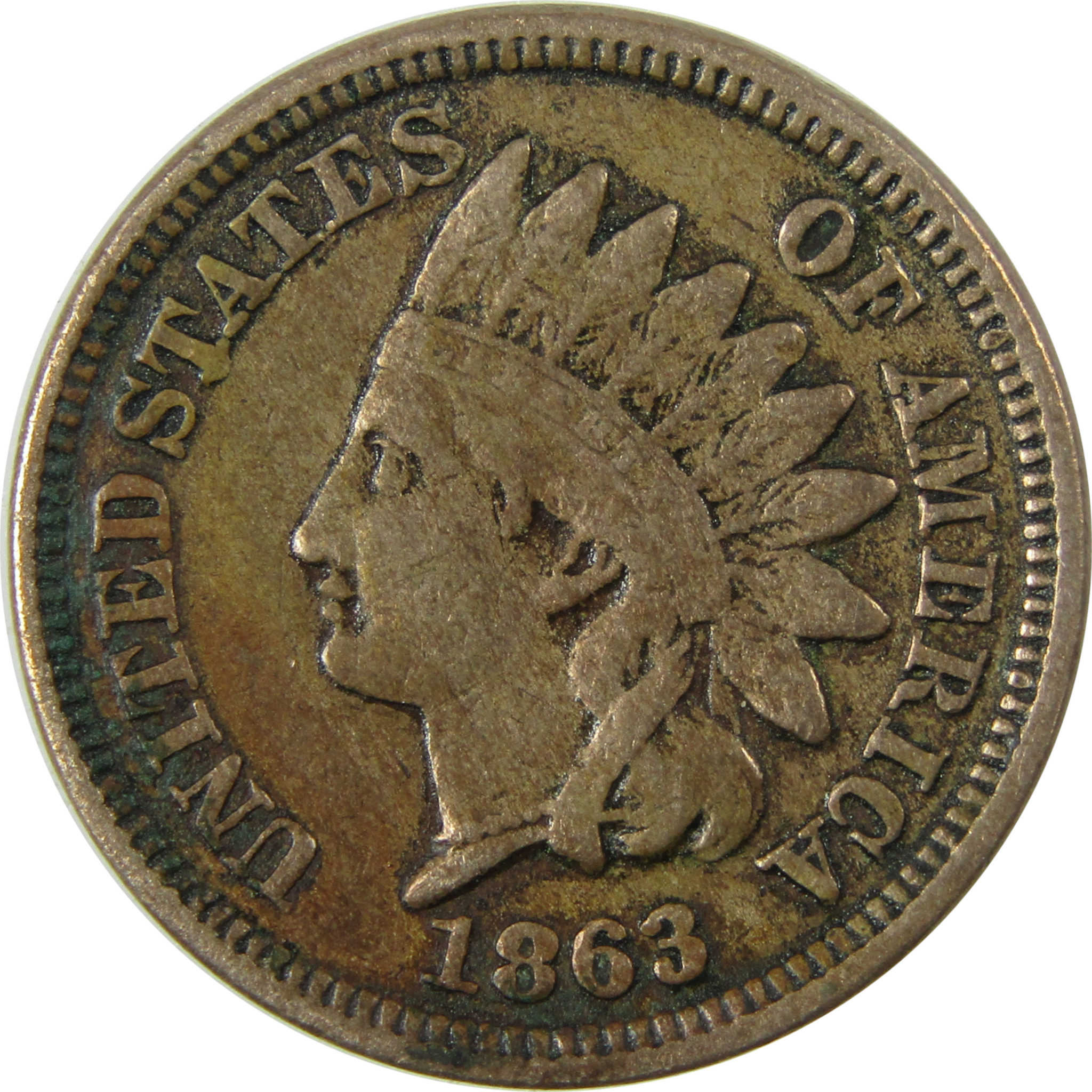1863 Indian Head Cent VF Very Fine Penny 1c Coin SKU:CP1327
