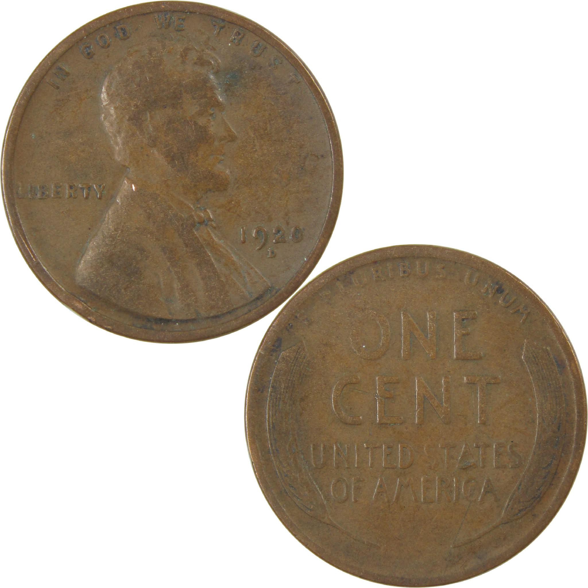 1920 D Lincoln Wheat Cent Circulated Penny 1c Coin Collectible