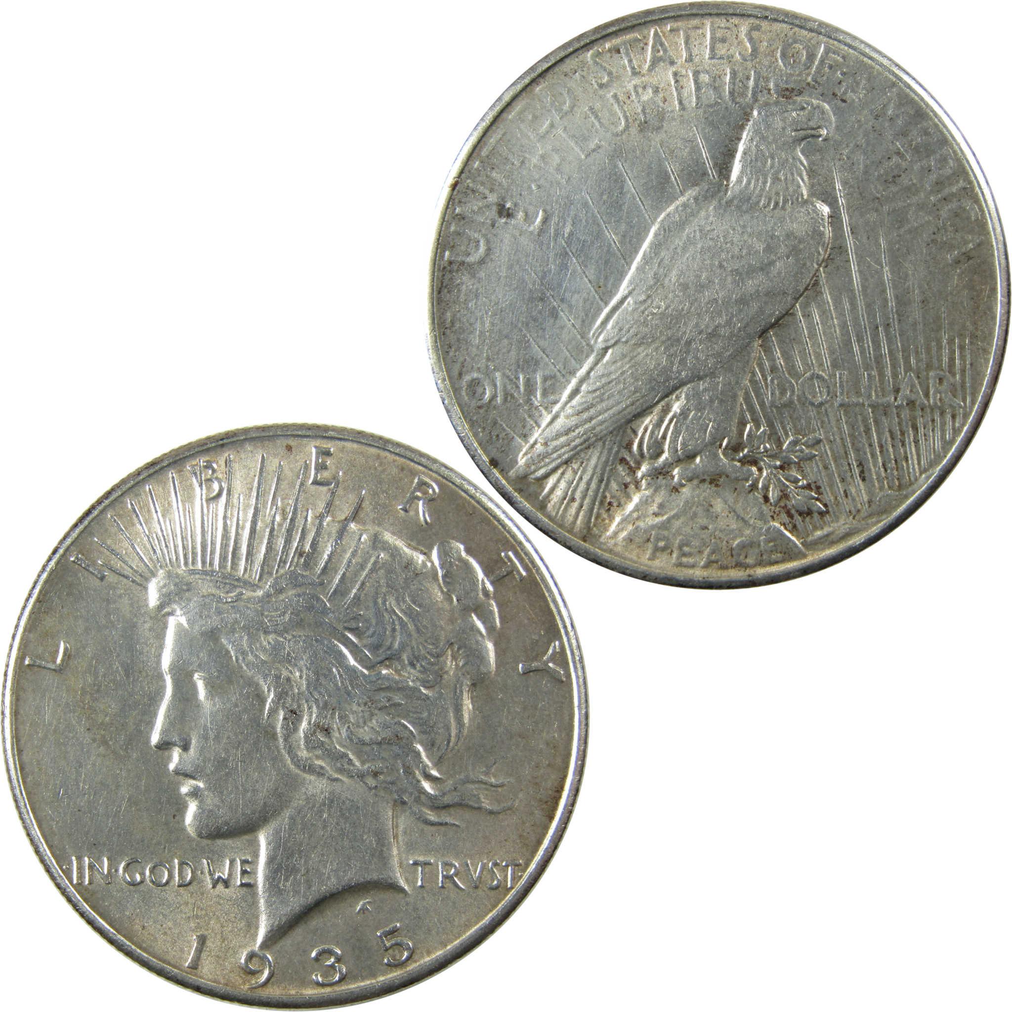 1935 Peace Silver Dollar AU About Uncirculated $1 Coin SKU:I24770