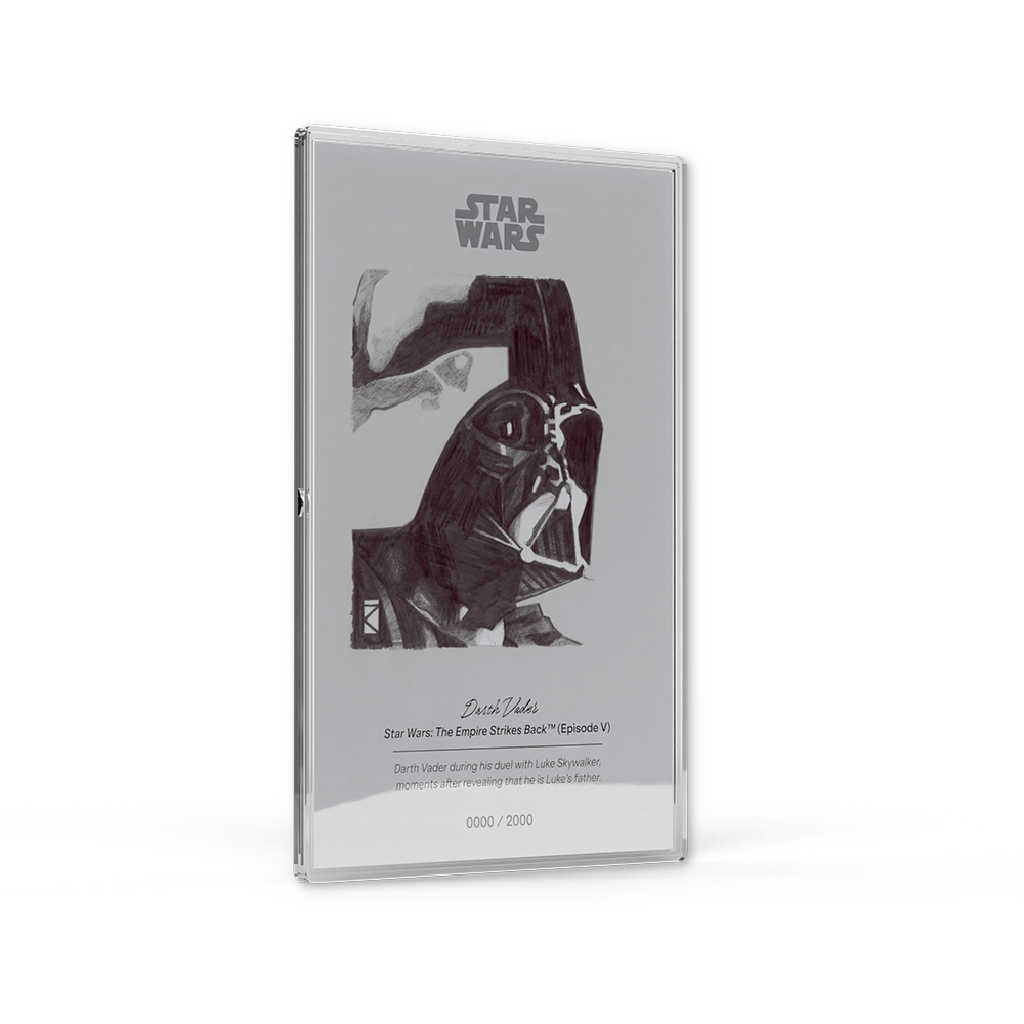2026 Niue Star Wars Sketch Art Darth Vader Silver Foil SKU:OPC262