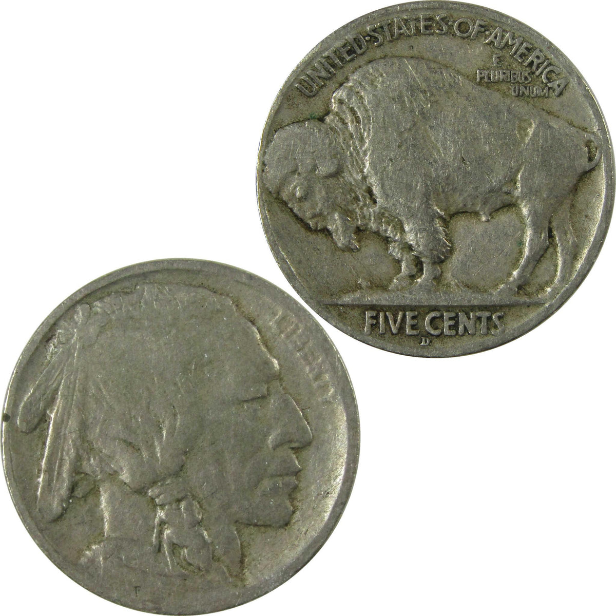 1913 D Type 2 Indian Head Buffalo Nickel VG Very Good SKU:I27859