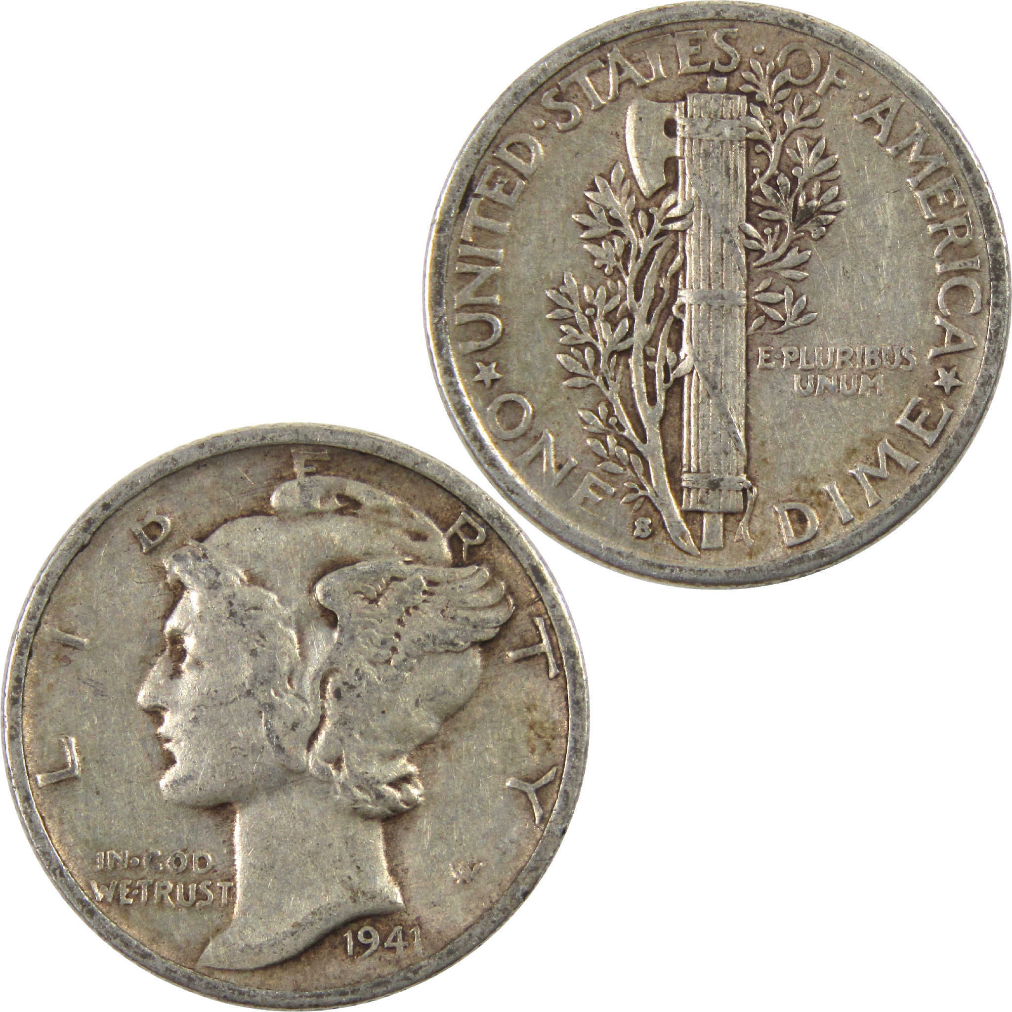 1941 S Mercury Dime XF EF Extremely Fine Silver 10c Coin