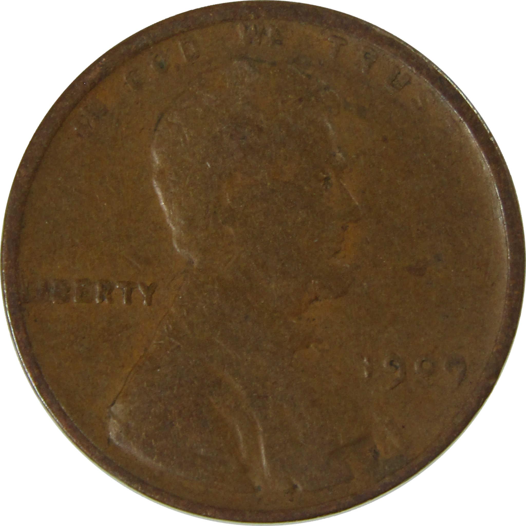 1909 Lincoln Wheat Cent VG Very Good Penny 1c Coin SKU:I26746