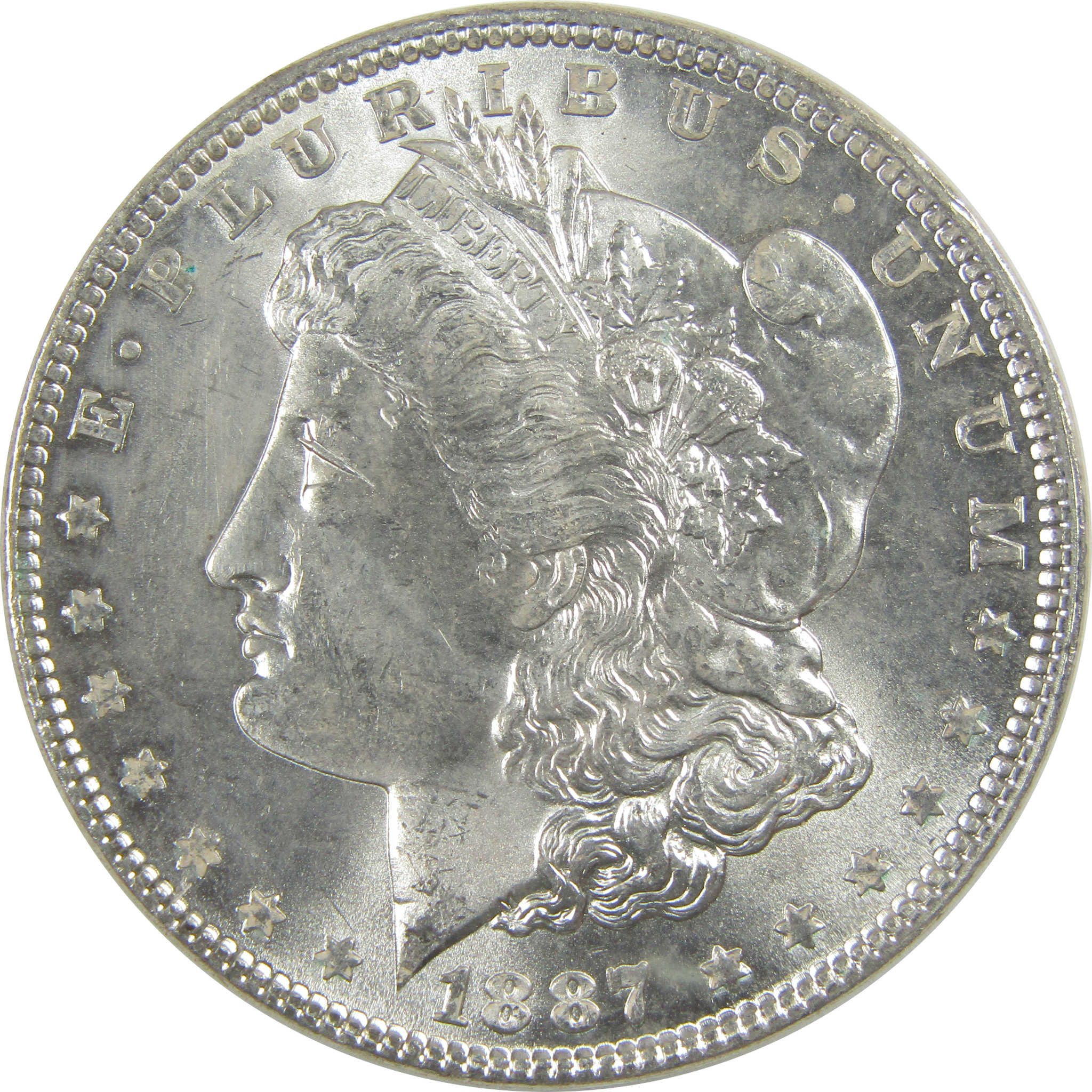 1887 Morgan Dollar Uncirculated Silver $1 Coin SKU:I20592 - Morgan coin - Morgan silver dollar - Morgan silver dollar for sale - Profile Coins & Collectibles