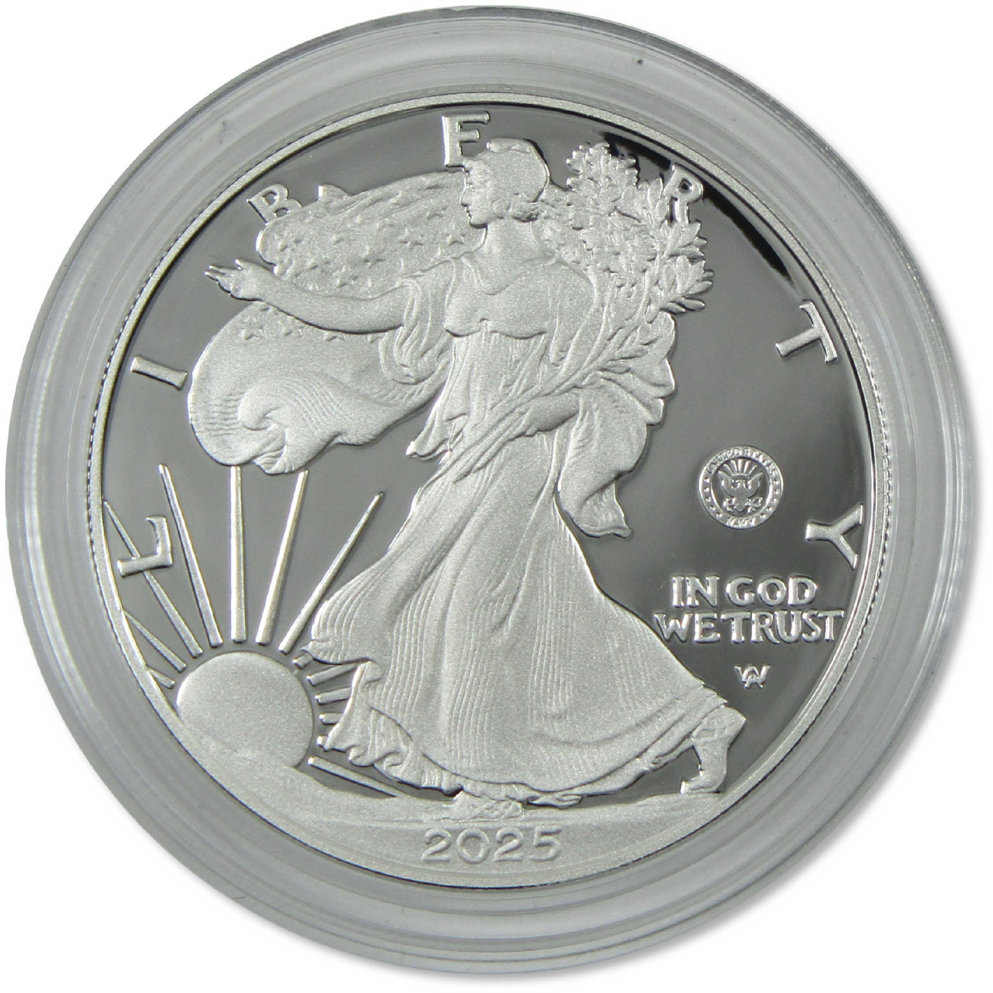 2025 S American Silver Eagle with U.S. Navy Privy Mark Proof OGP COA