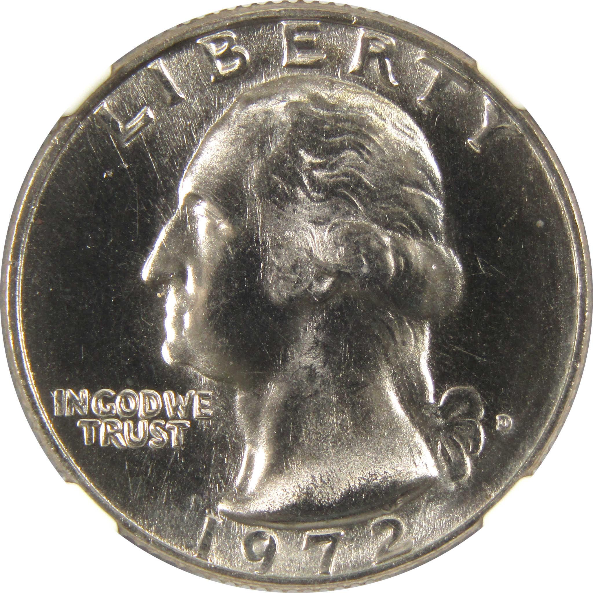1972 D Washington Quarter MS 66 NGC Clad 25c Uncirculated SKU:I9489