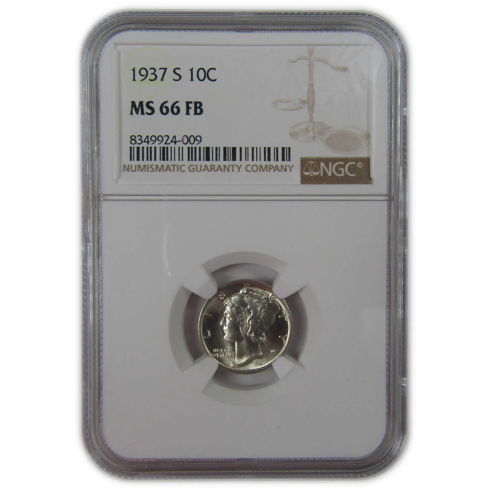 1937 S Mercury Dime MS 66 FB NGC Silver Uncirculated SKU:I23205
