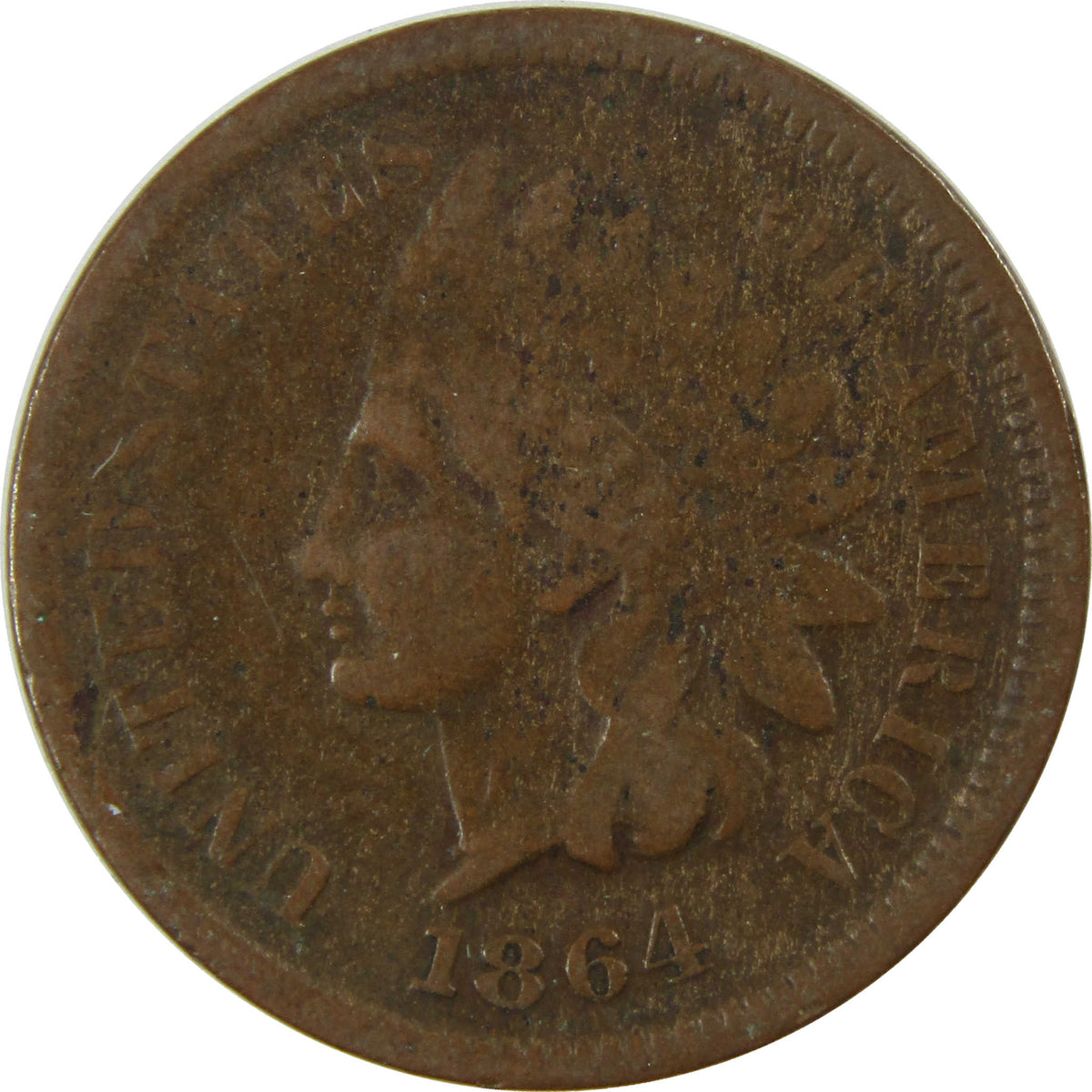 1864 L Indian Head Cent Bronze VG Very Good Penny 1c Coin SKU:I28629