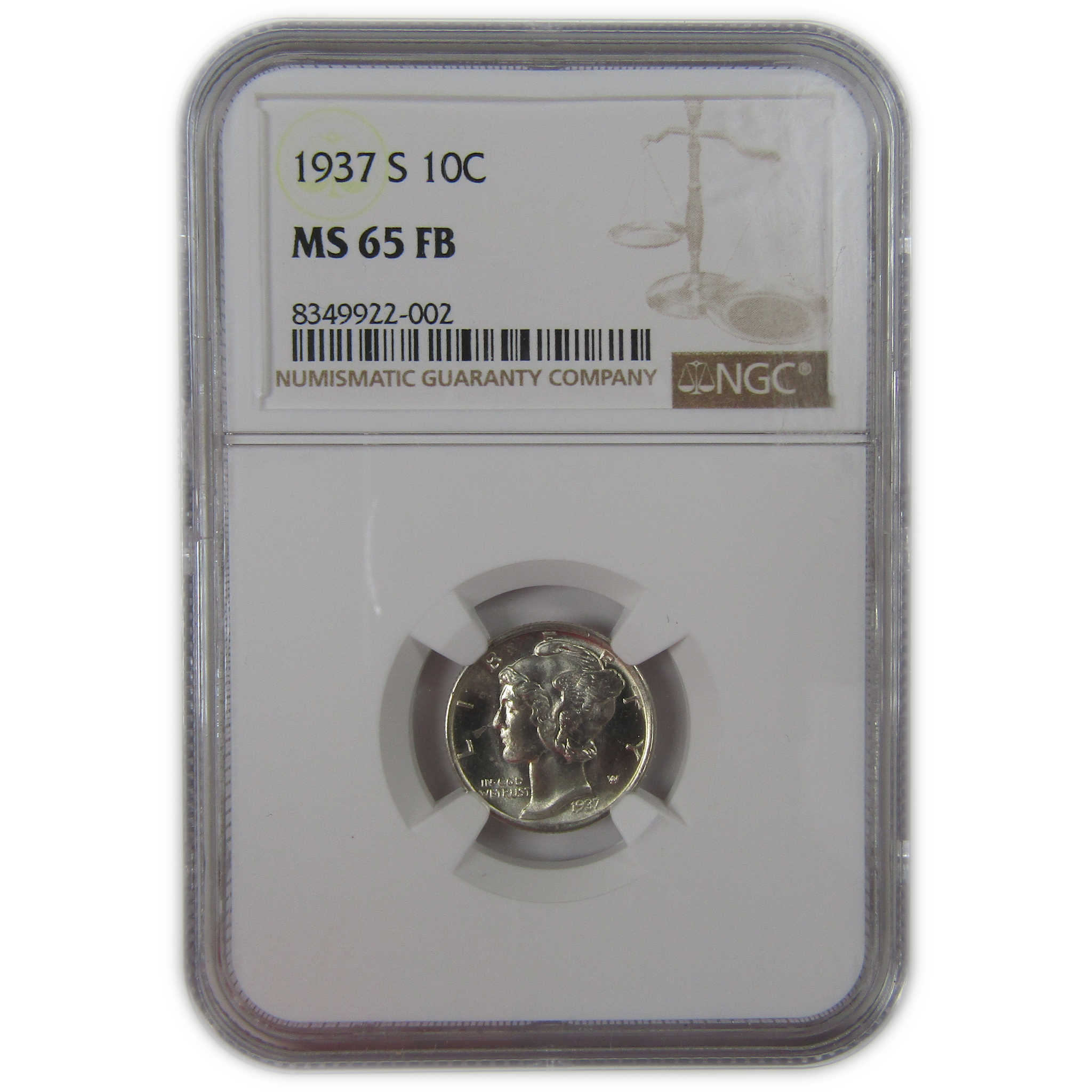 1937 S Mercury Dime MS 65 FB NGC Silver Uncirculated SKU:I23214