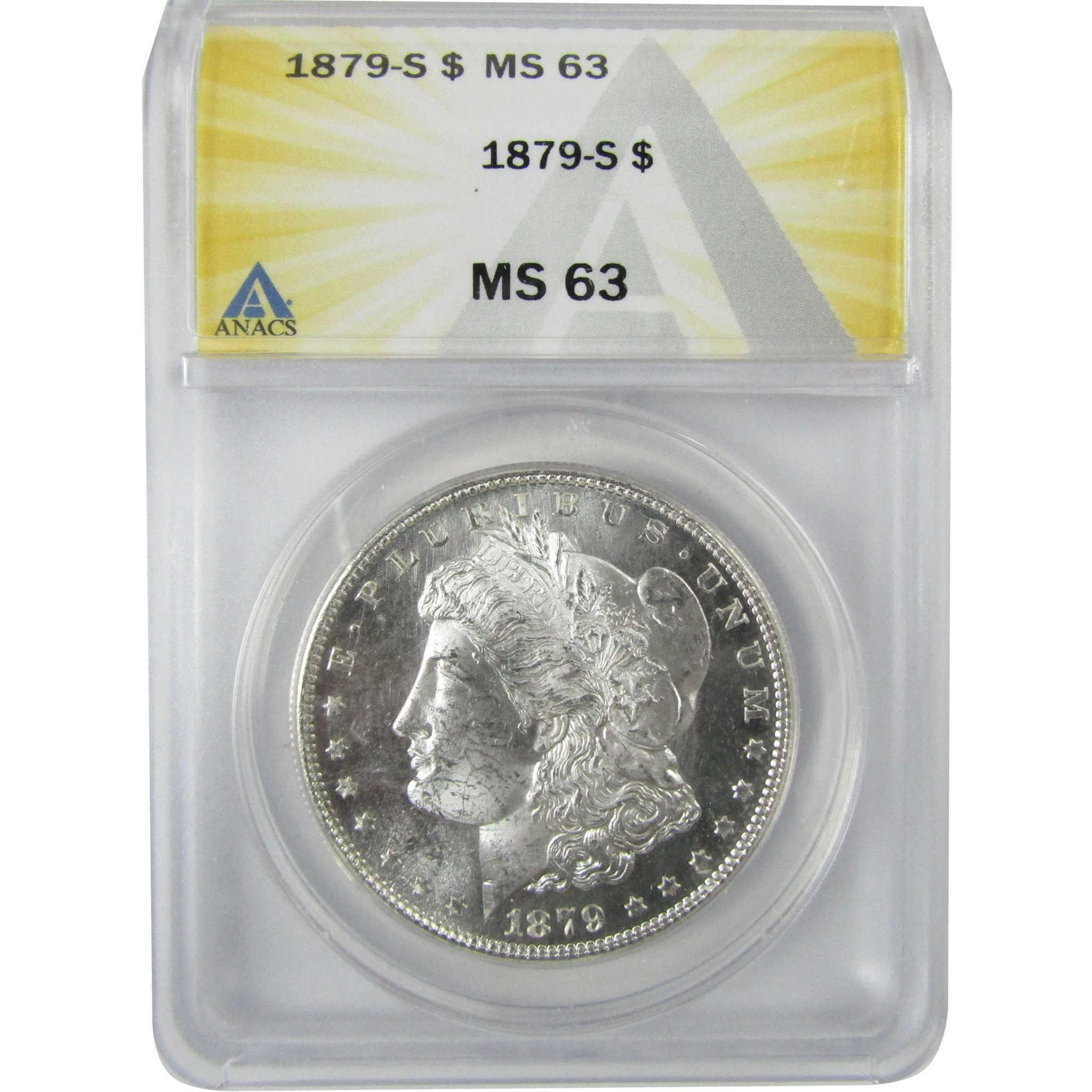 1879 S Rev 79 Morgan Silver Dollar MS 63 ANACS Uncirculated SKU:CP614 - Morgan coin - Morgan silver dollar - Morgan silver dollar for sale - Profile Coins & Collectibles